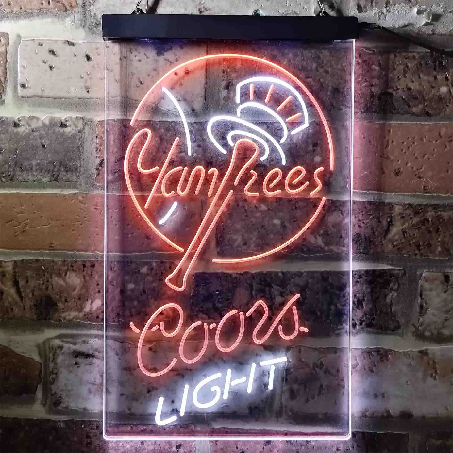 Coors Light Beer Baseball NYY LED Neon Sign