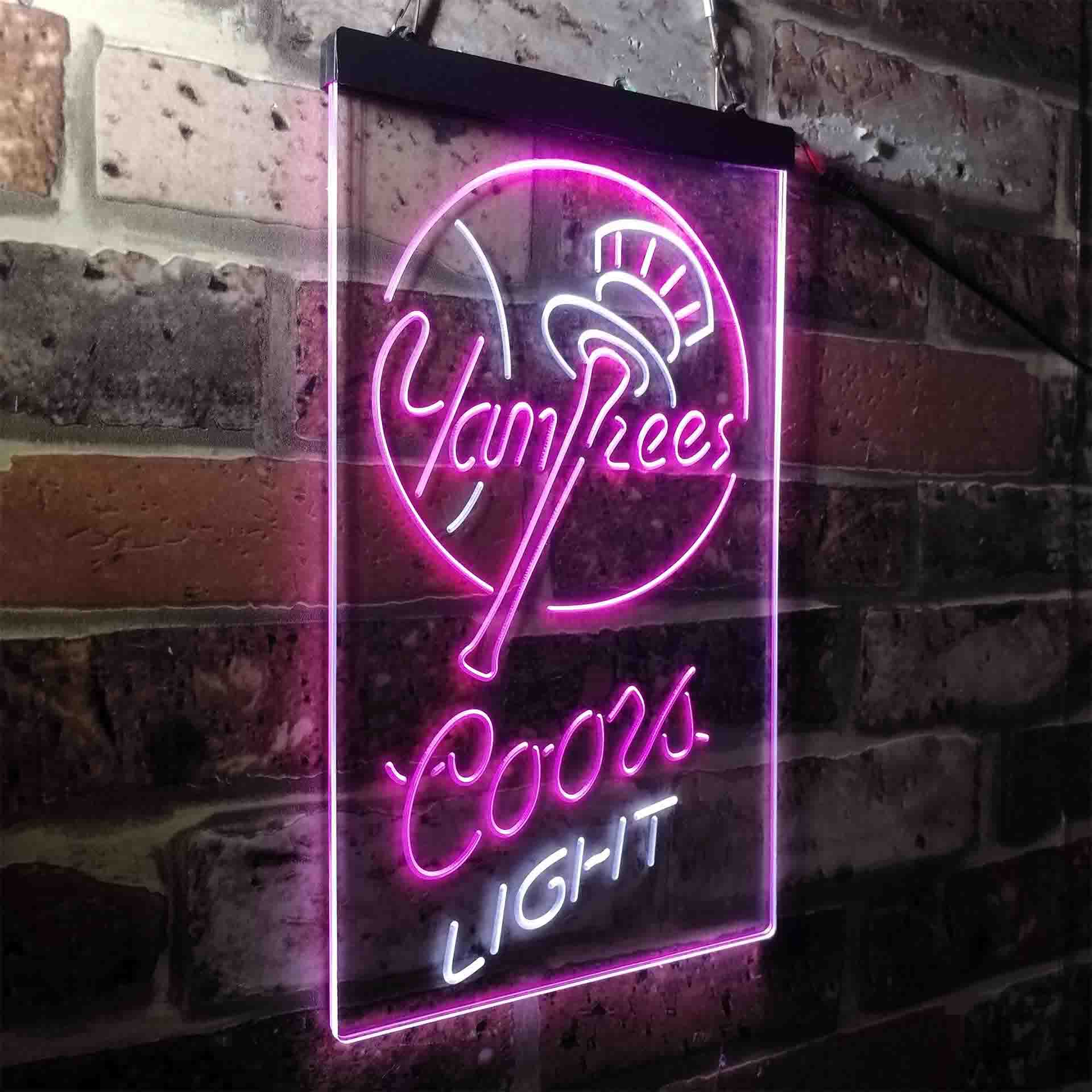 Coors Light Beer Baseball NYY LED Neon Sign