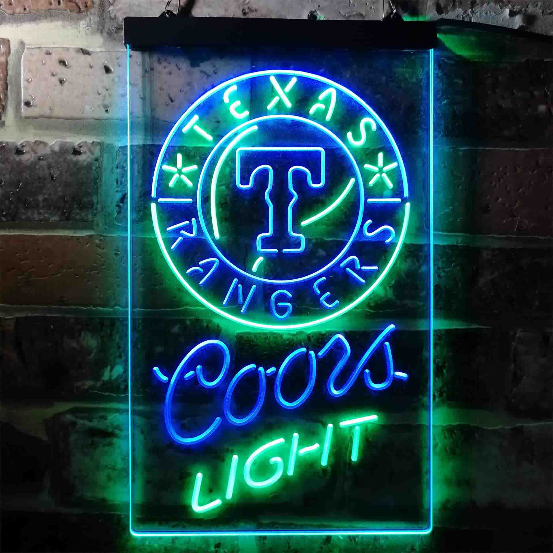 Texas Rangers Coors Light LED Neon Sign