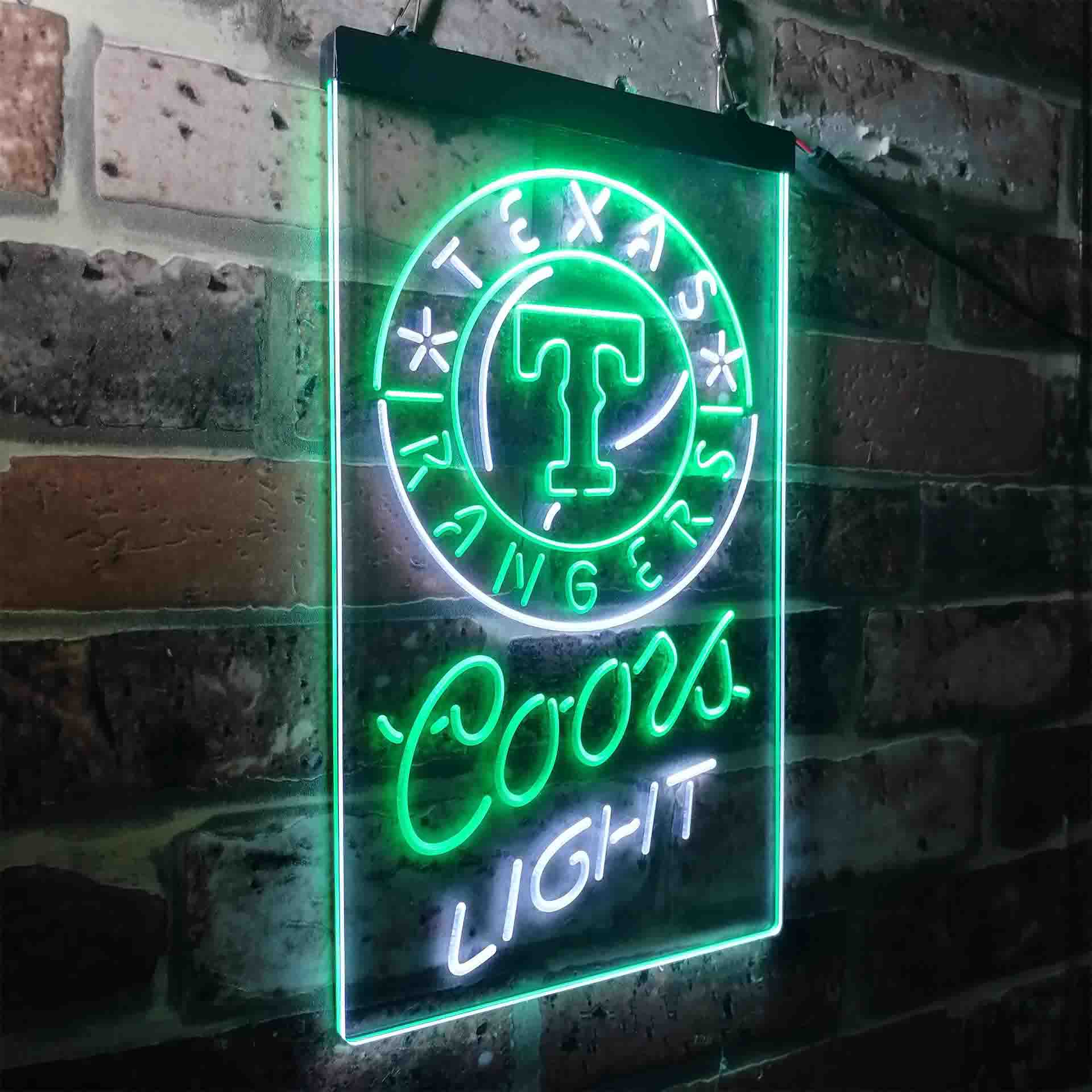 Texas Rangers Coors Light LED Neon Sign