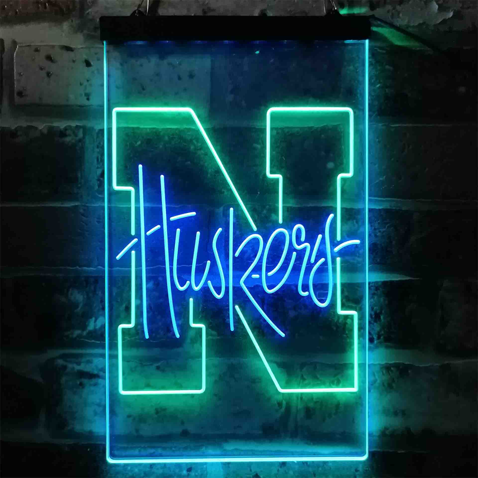 Nebraskas Football Team Sport Club Cornhuskers Group LED Neon Sign
