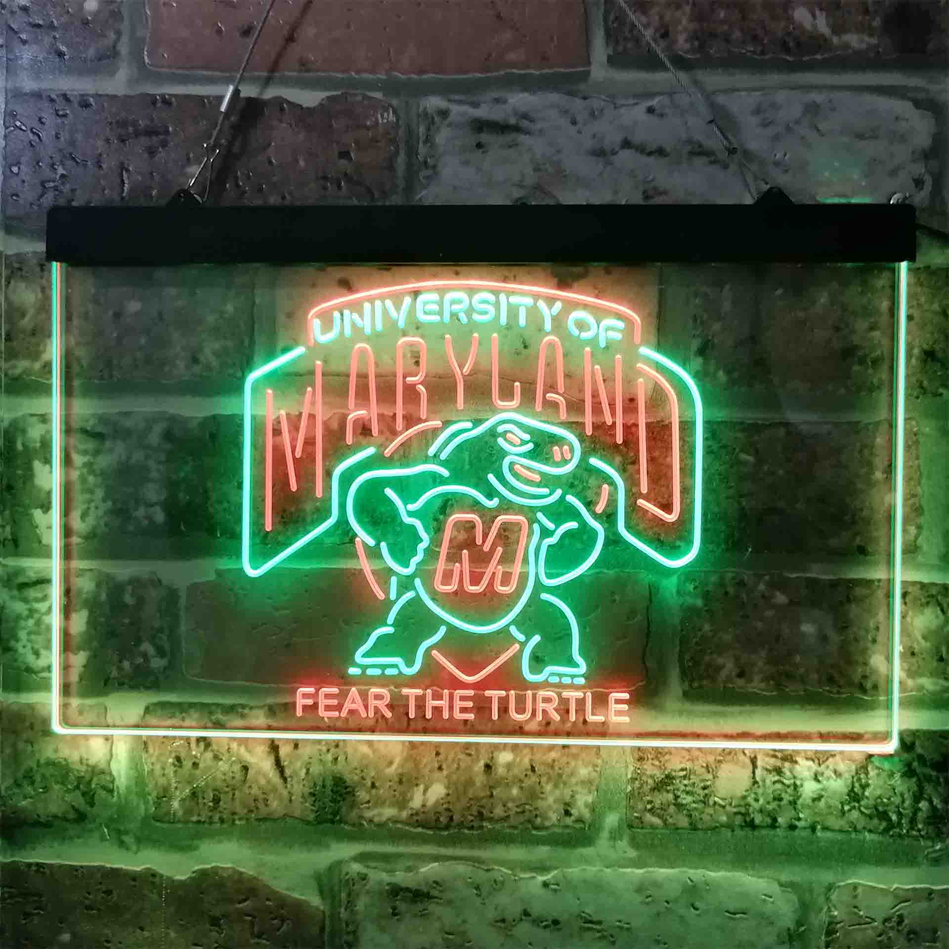 Maryland Turtle University NCAA College Football Fear The Turtle LED Neon Sign