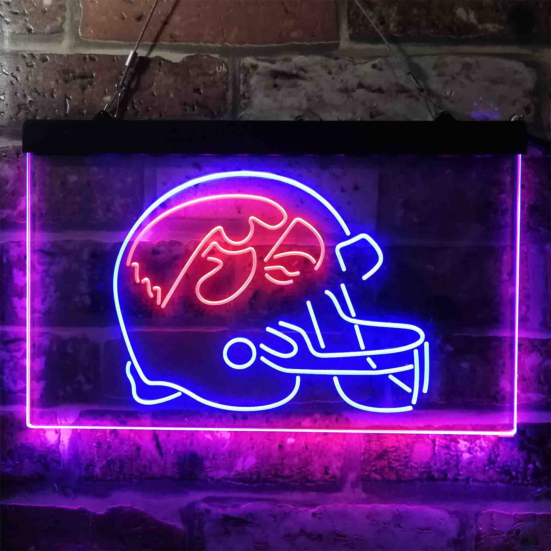 Universitys of Iowas Club Helmet LED Neon Sign
