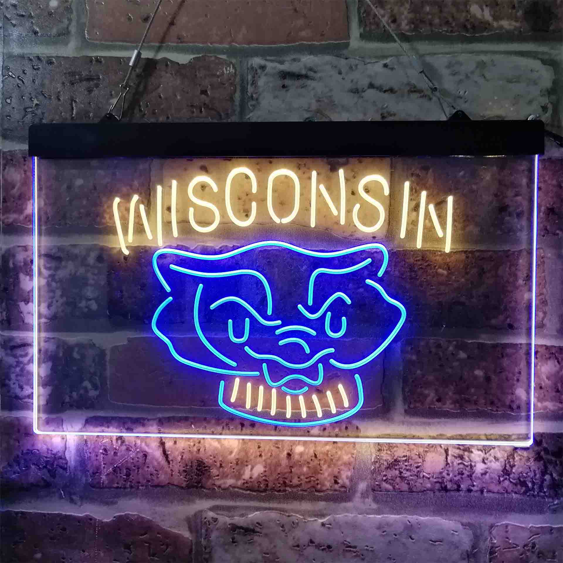 Wisconsin University Badgers NCAA College LED Neon Sign