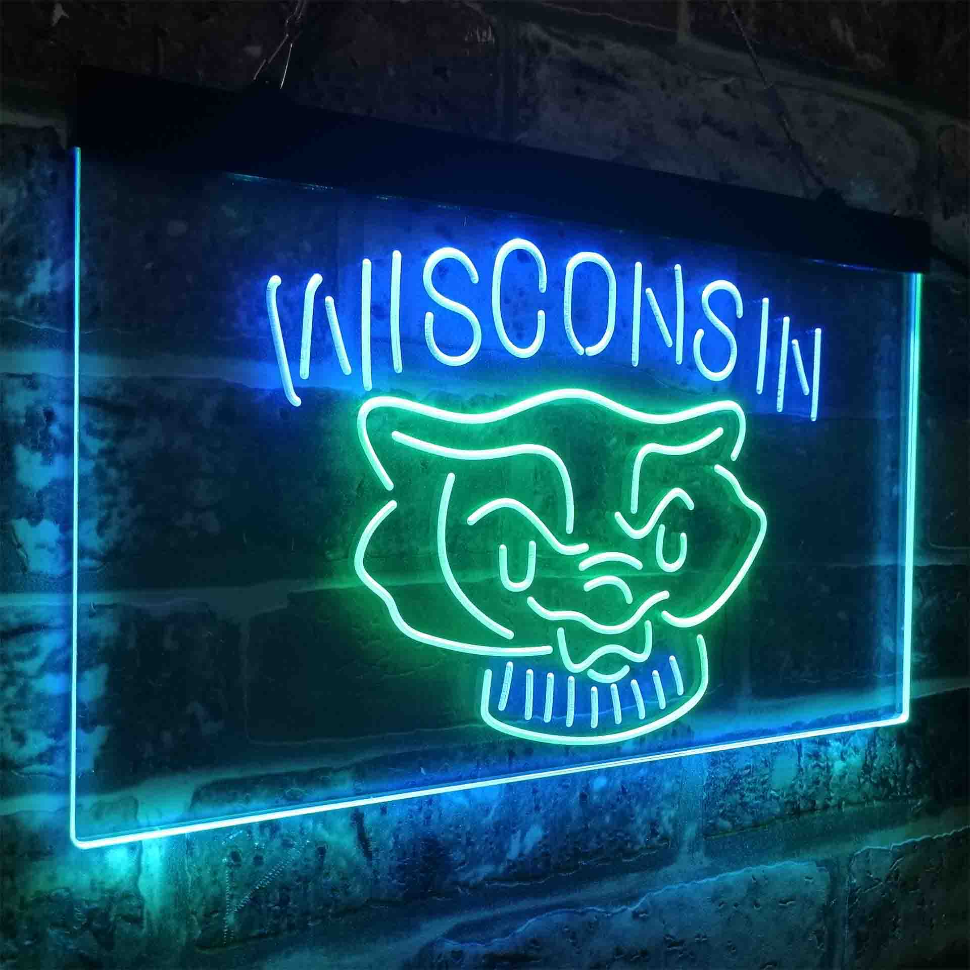 Wisconsin University Badgers NCAA College LED Neon Sign