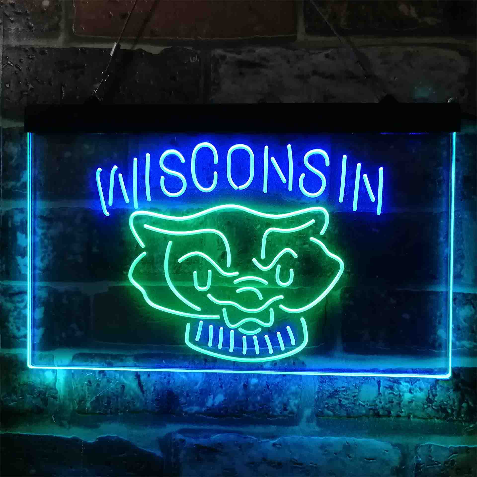 Wisconsin University Badgers NCAA College LED Neon Sign