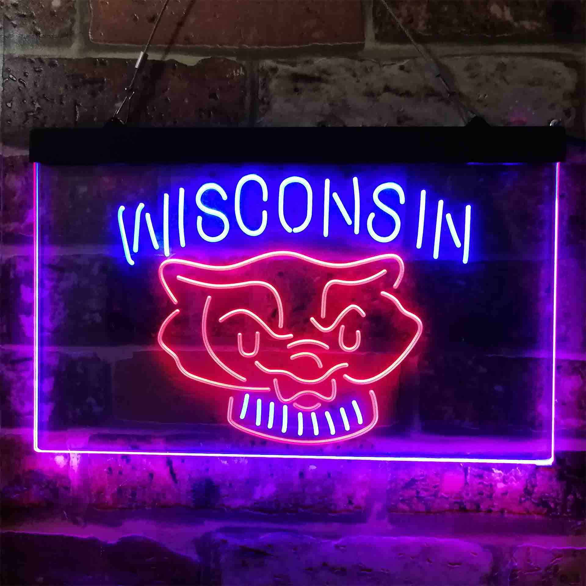 Wisconsin University Badgers NCAA College LED Neon Sign