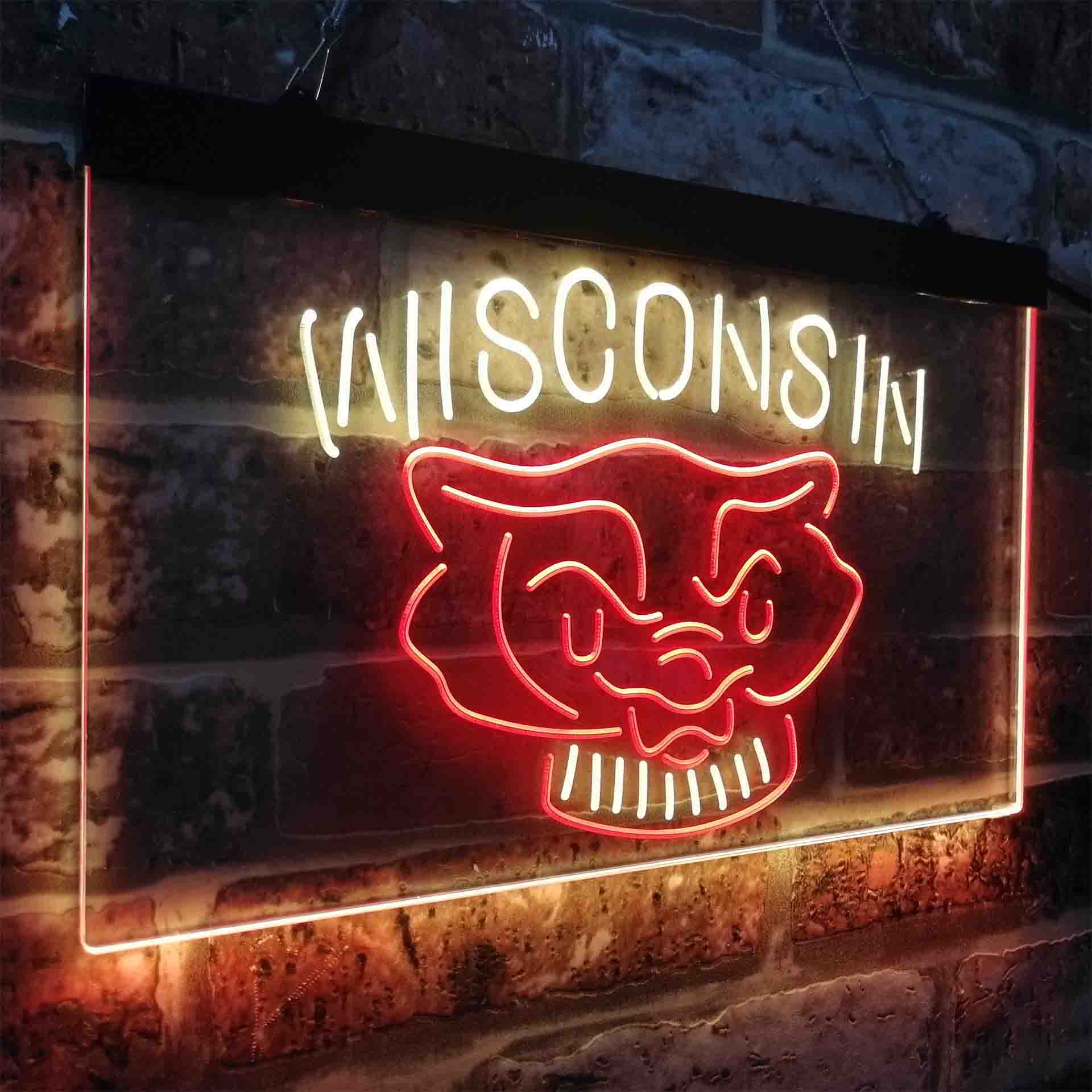 Wisconsin University Badgers NCAA College LED Neon Sign