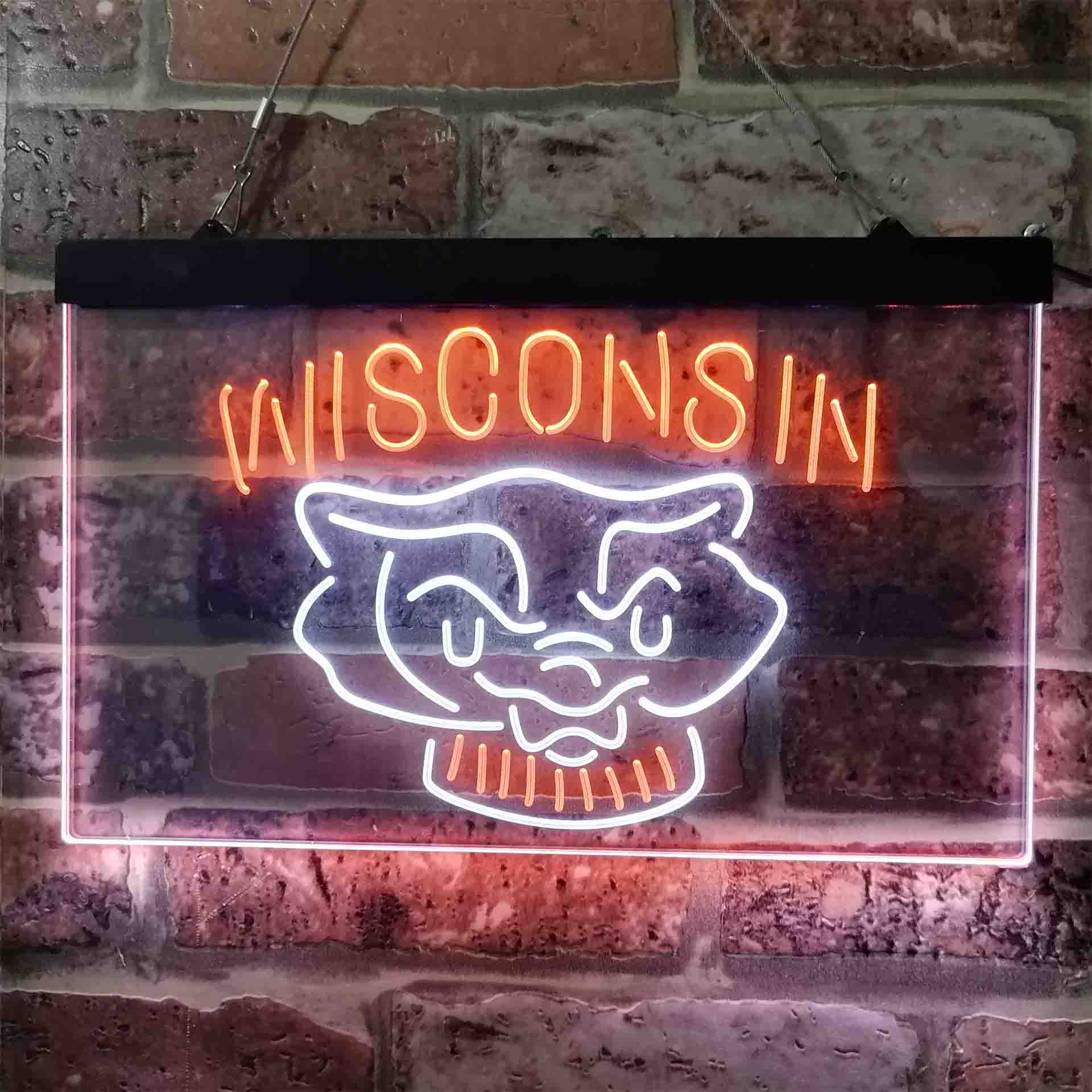 Wisconsin University Badgers NCAA College LED Neon Sign