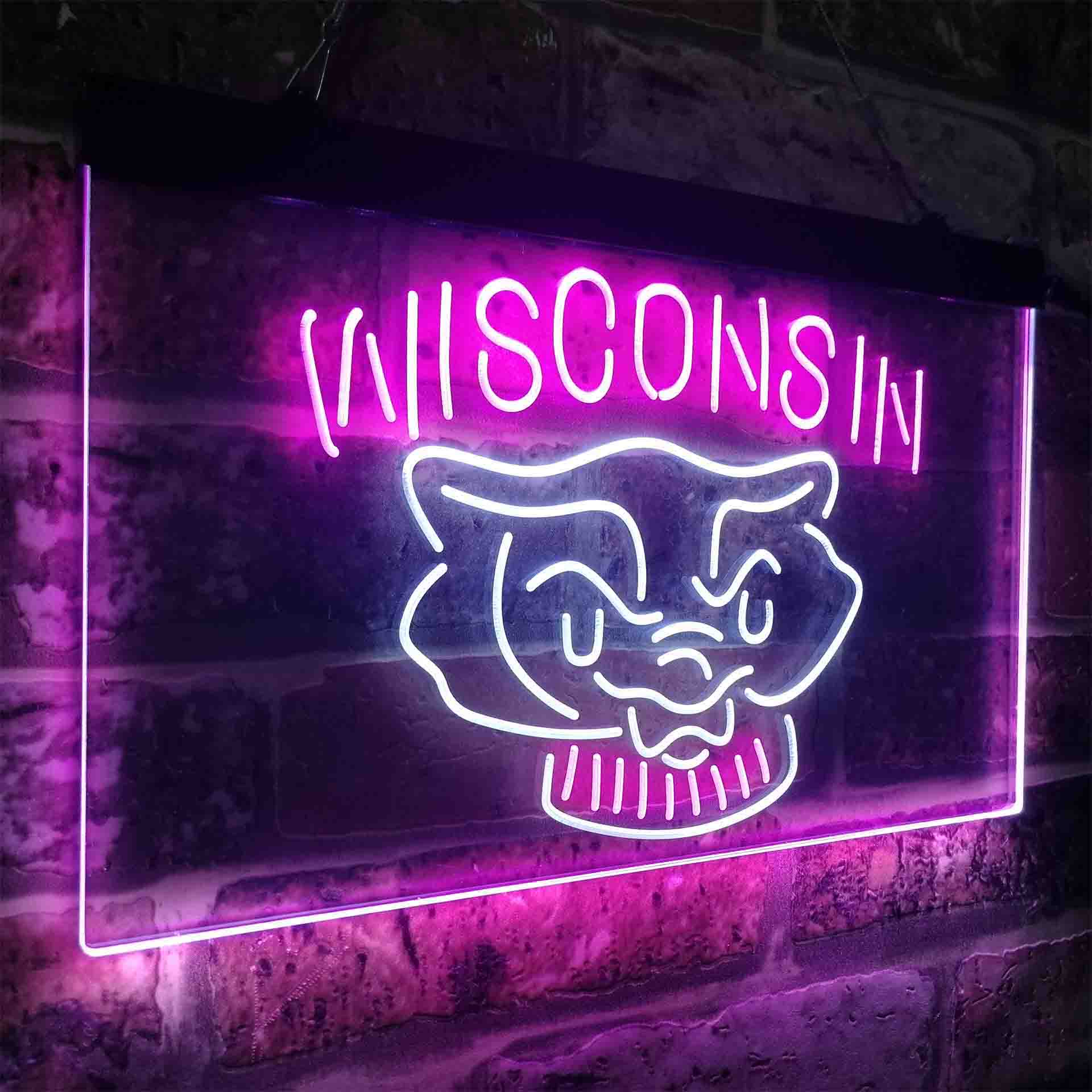 Wisconsin University Badgers NCAA College LED Neon Sign