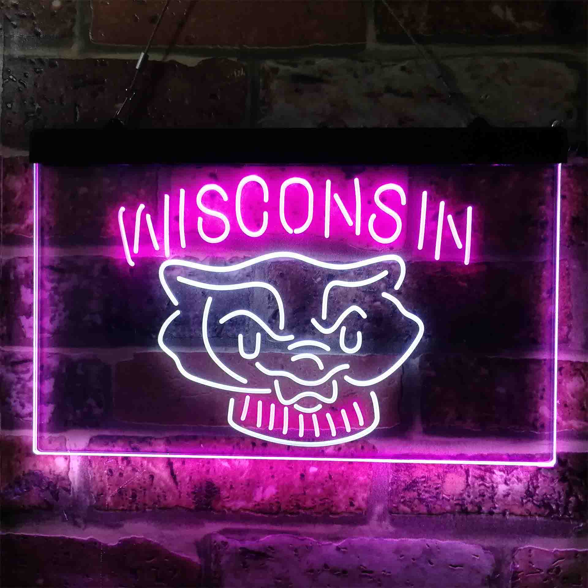 Wisconsin University Badgers NCAA College LED Neon Sign