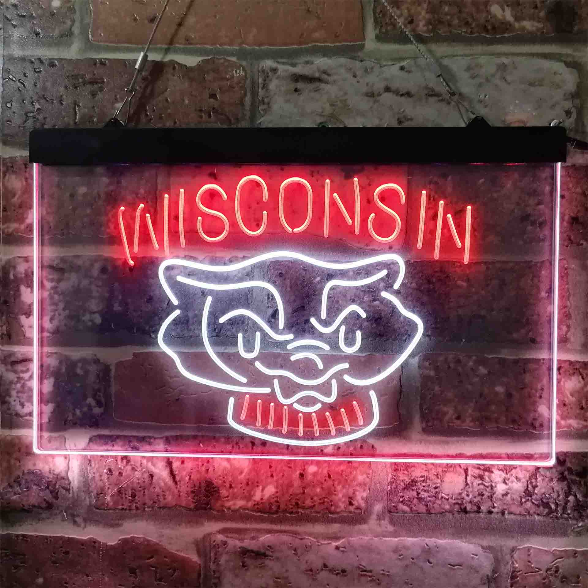 Wisconsin University Badgers NCAA College LED Neon Sign