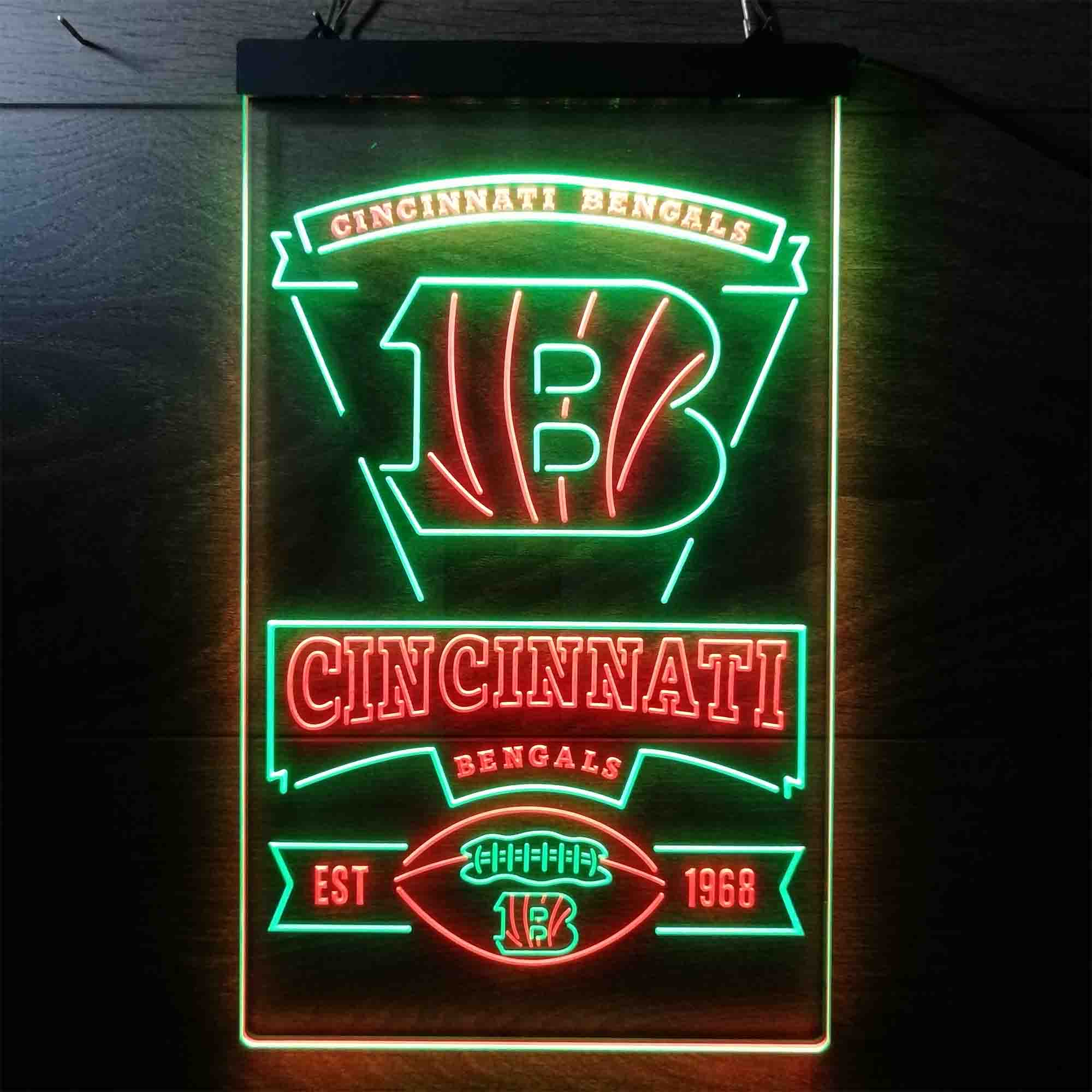 Cincinnati Bengals Est. 1968 LED Neon Sign