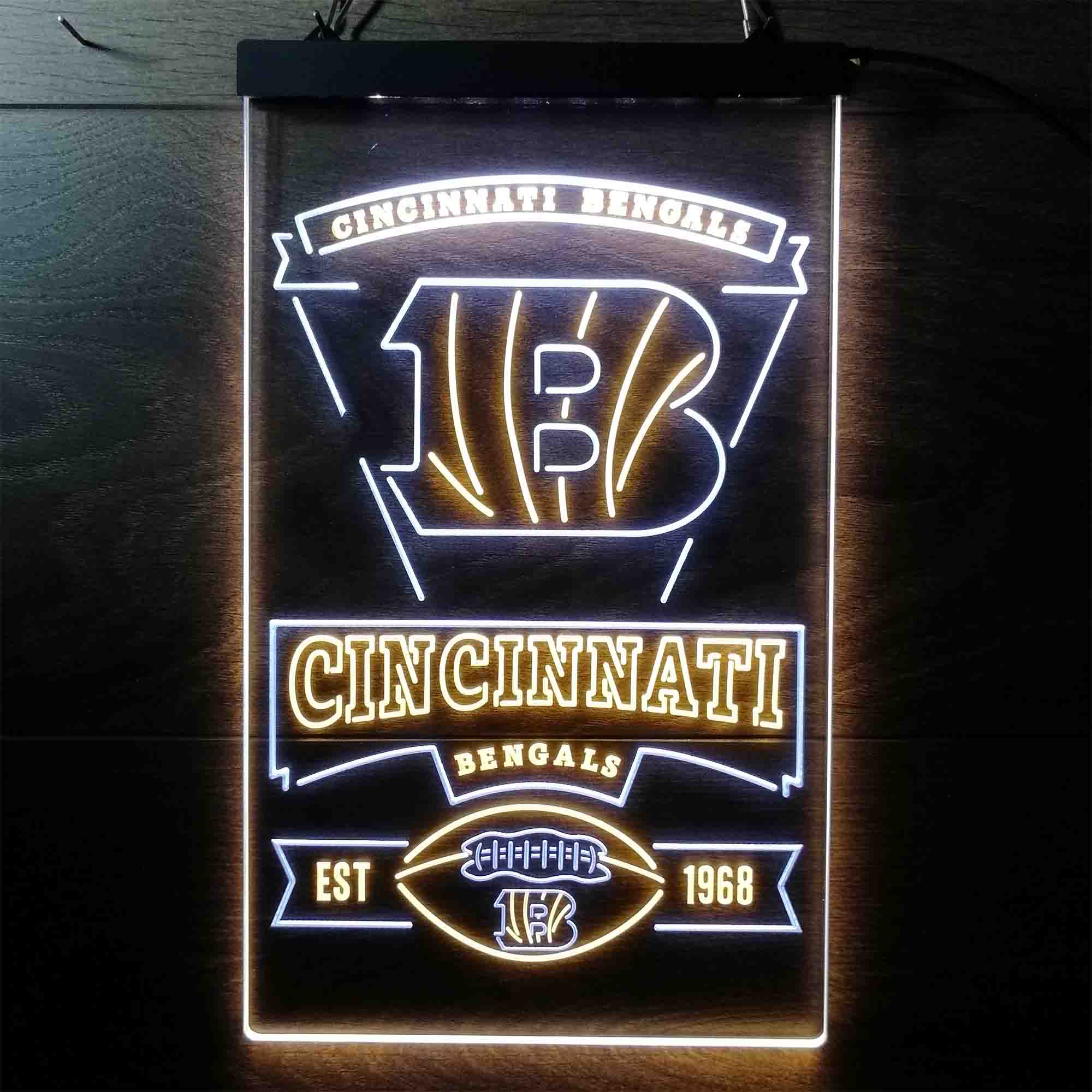 Cincinnati Bengals Est. 1968 LED Neon Sign