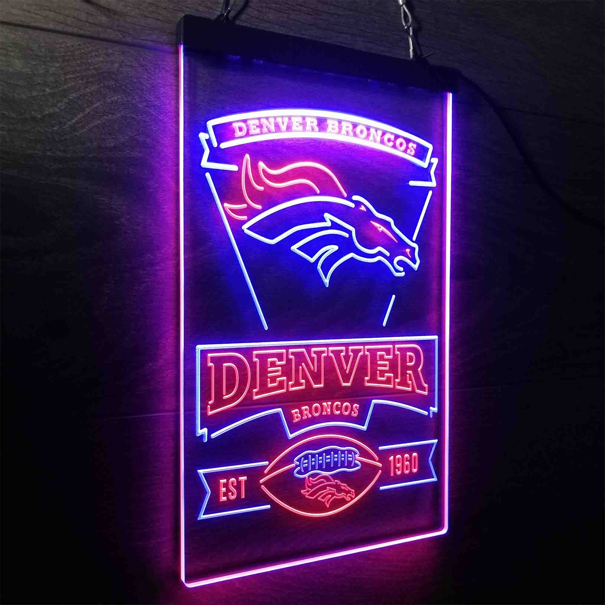 Denver Broncos Est. 1960 LED Neon Sign
