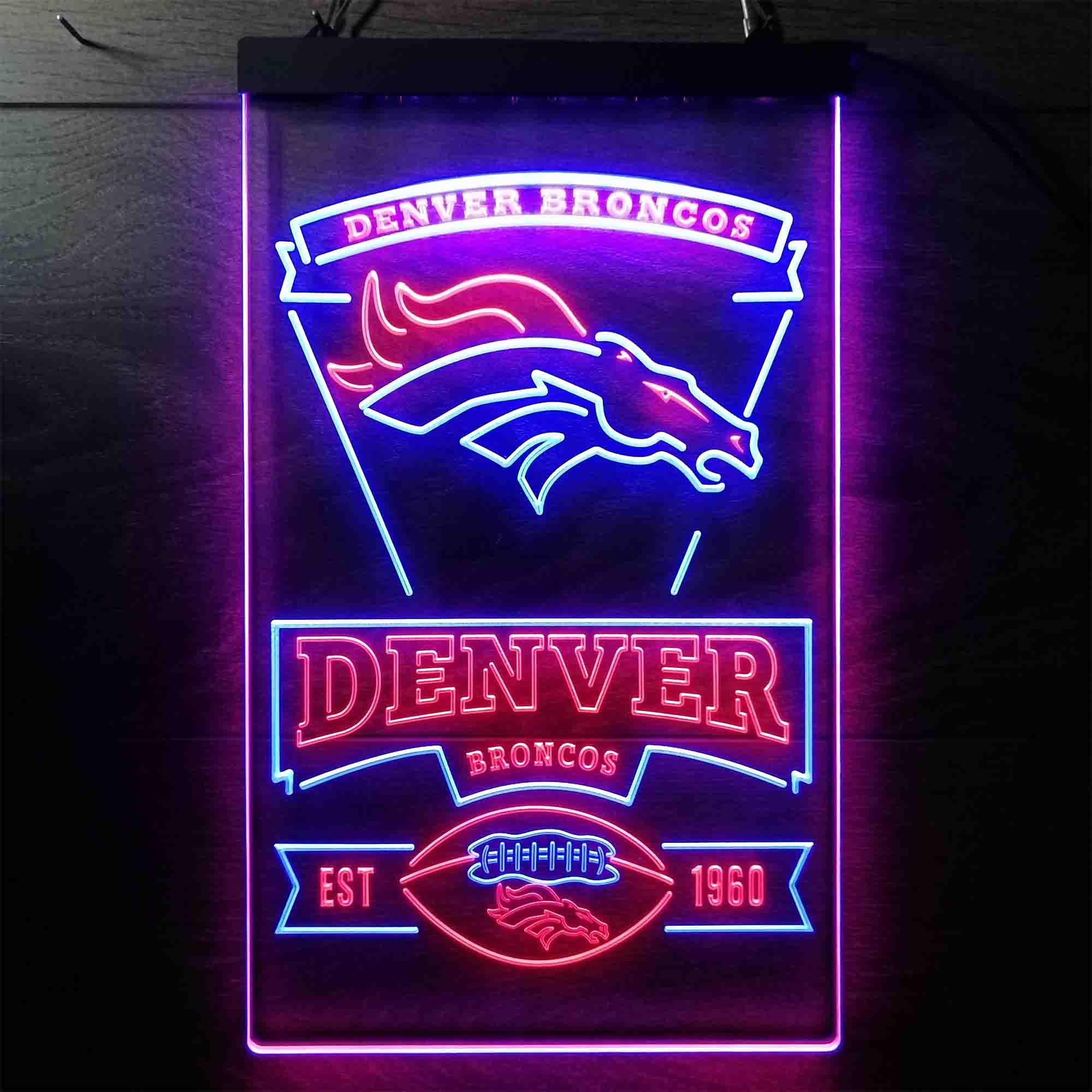 Denver Broncos Est. 1960 LED Neon Sign