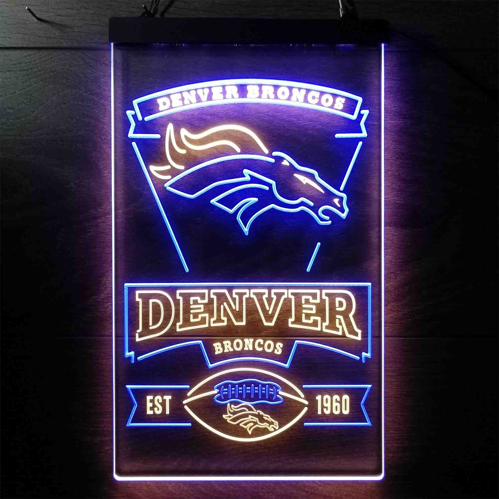 Denver Broncos Est. 1960 LED Neon Sign