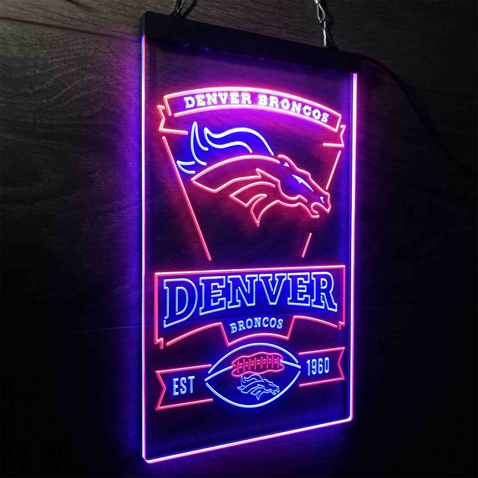 Denver Broncos Est. 1960 LED Neon Sign