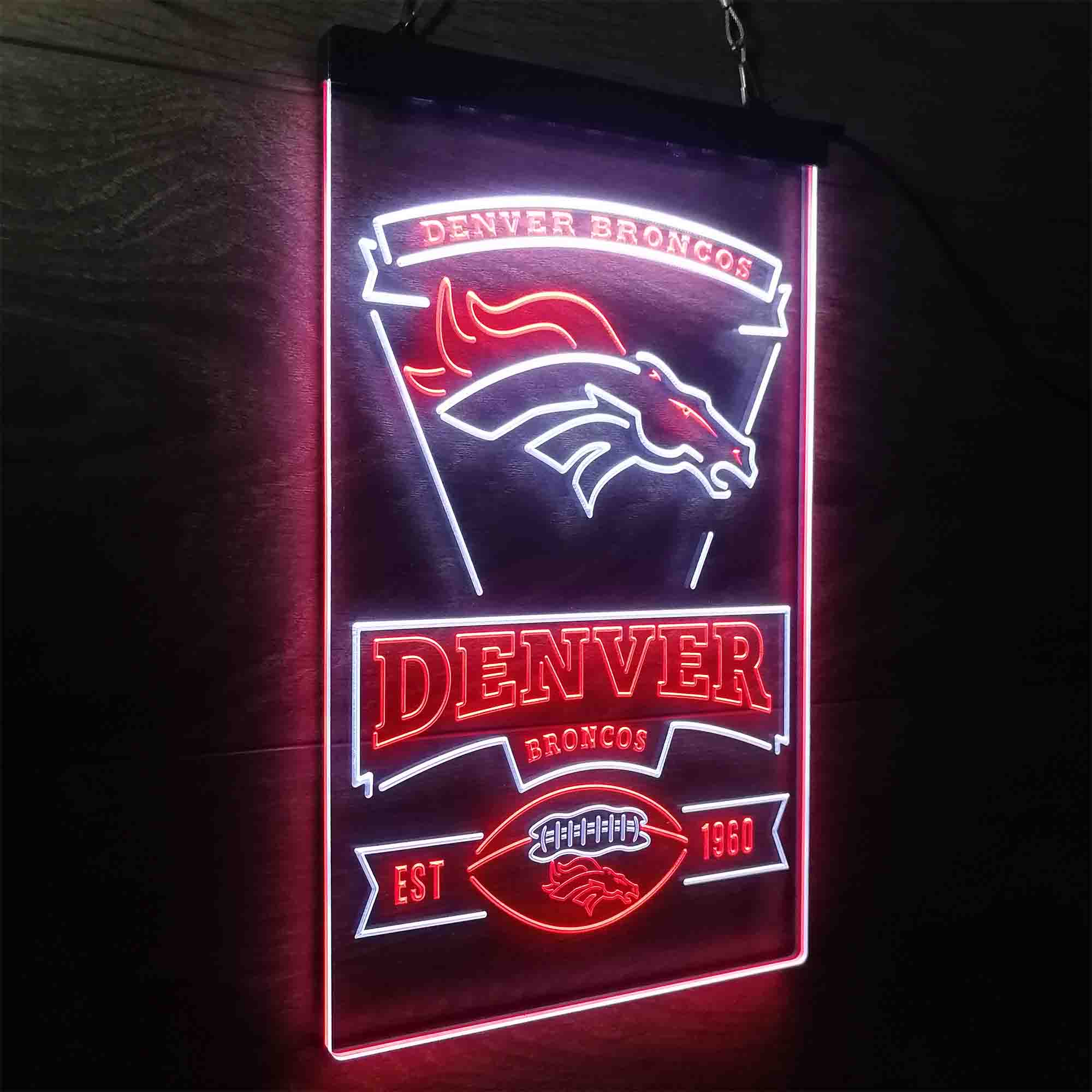 Denver Broncos Est. 1960 LED Neon Sign
