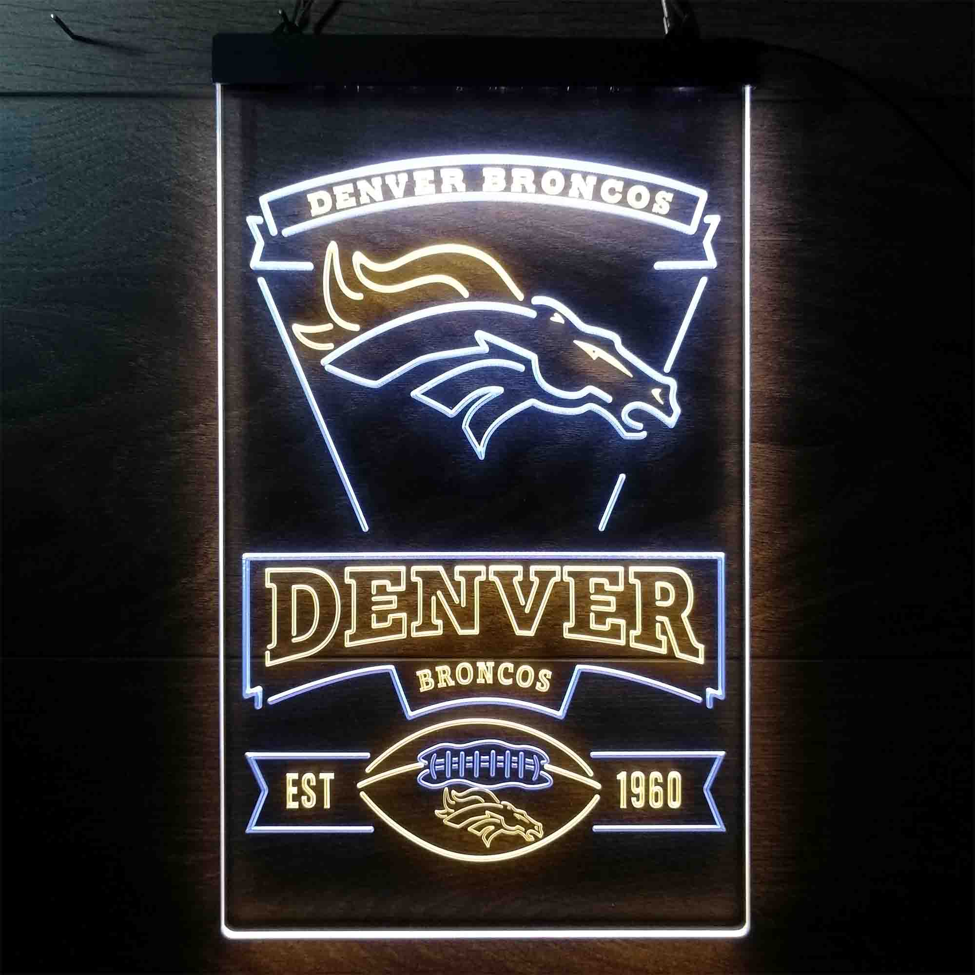 Denver Broncos Est. 1960 LED Neon Sign