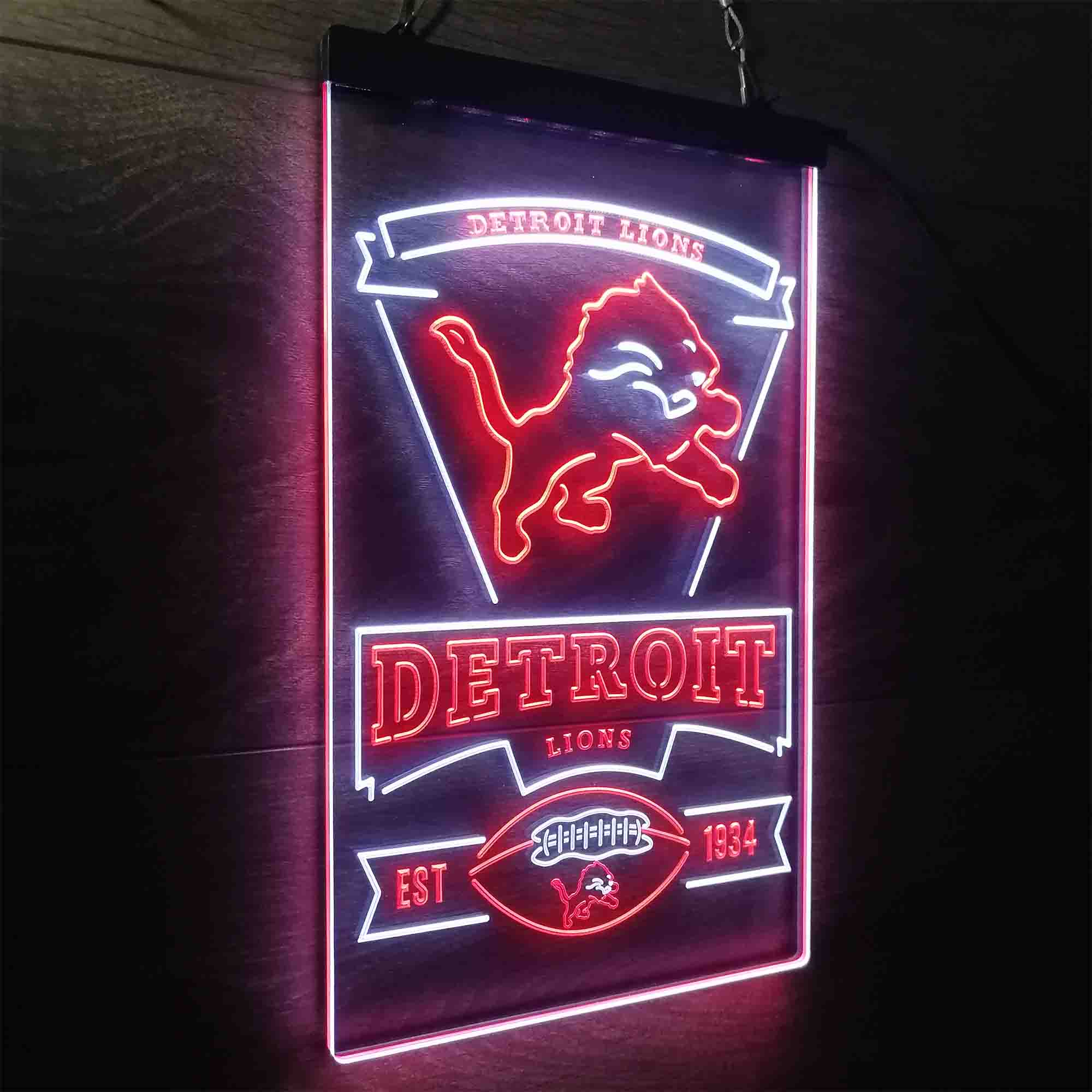 Detroit Lions Est. 1934 LED Neon Sign