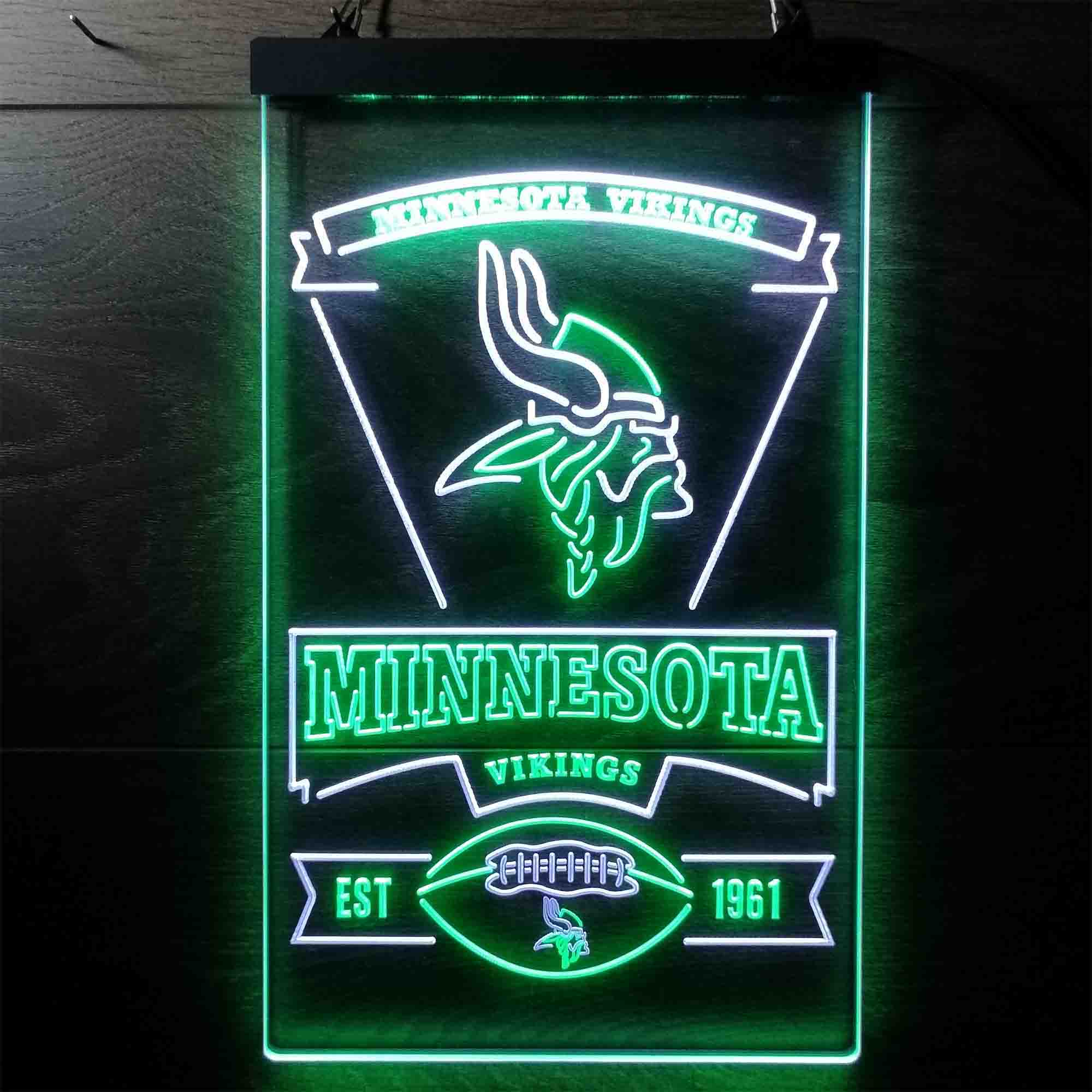 Minnesota Vikings Est. 1961 LED Neon Sign