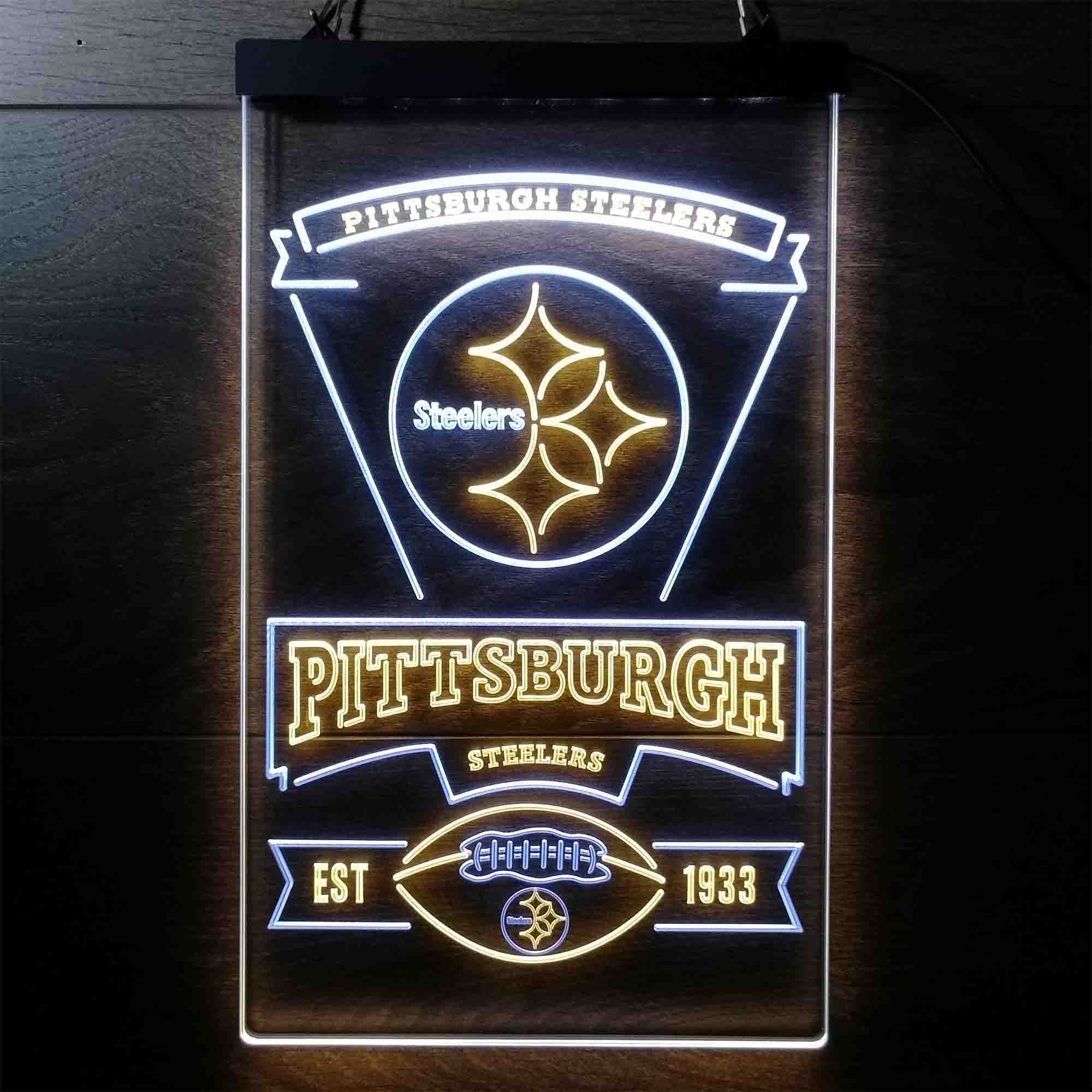 Pittsburgh Steelers Est. 1933 LED Neon Sign