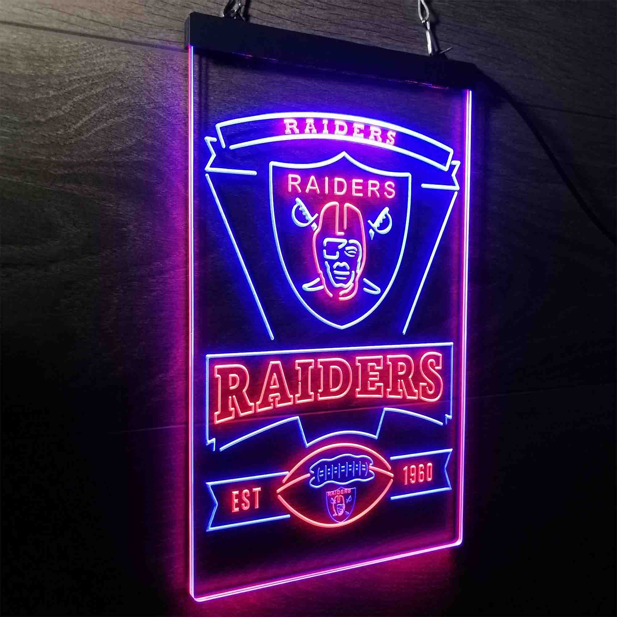 Oakland Raiders Est. 1960 LED Neon Sign