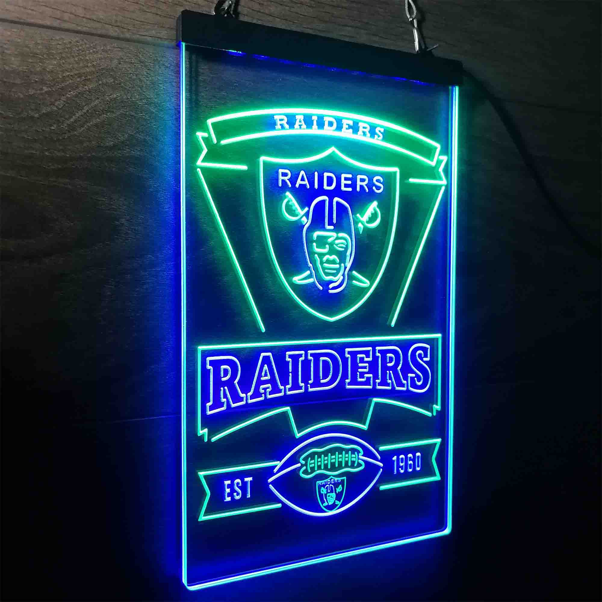 Oakland Raiders Est. 1960 LED Neon Sign