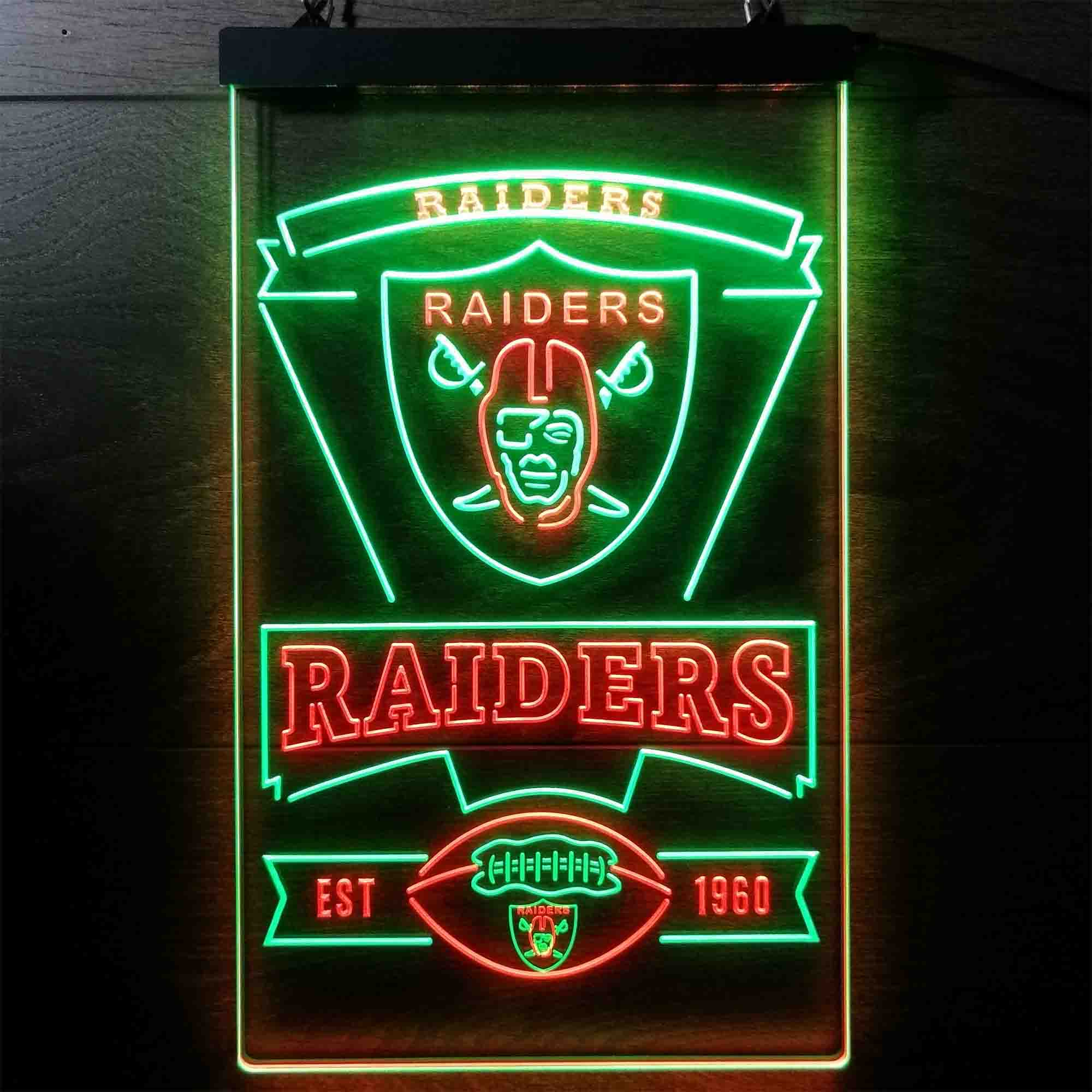 Oakland Raiders Est. 1960 LED Neon Sign
