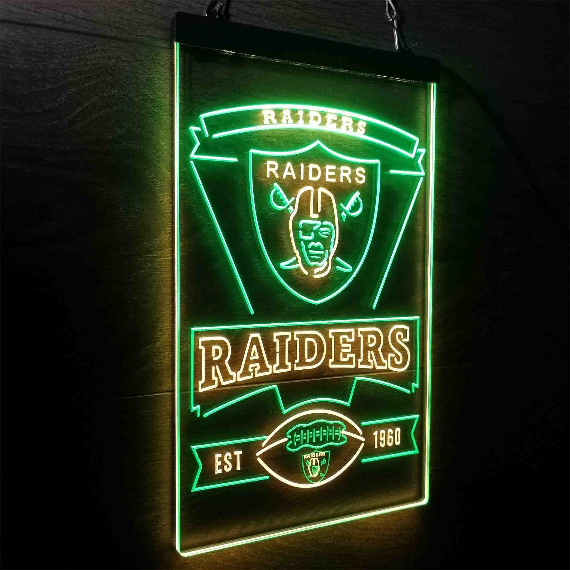 Oakland Raiders Est. 1960 LED Neon Sign