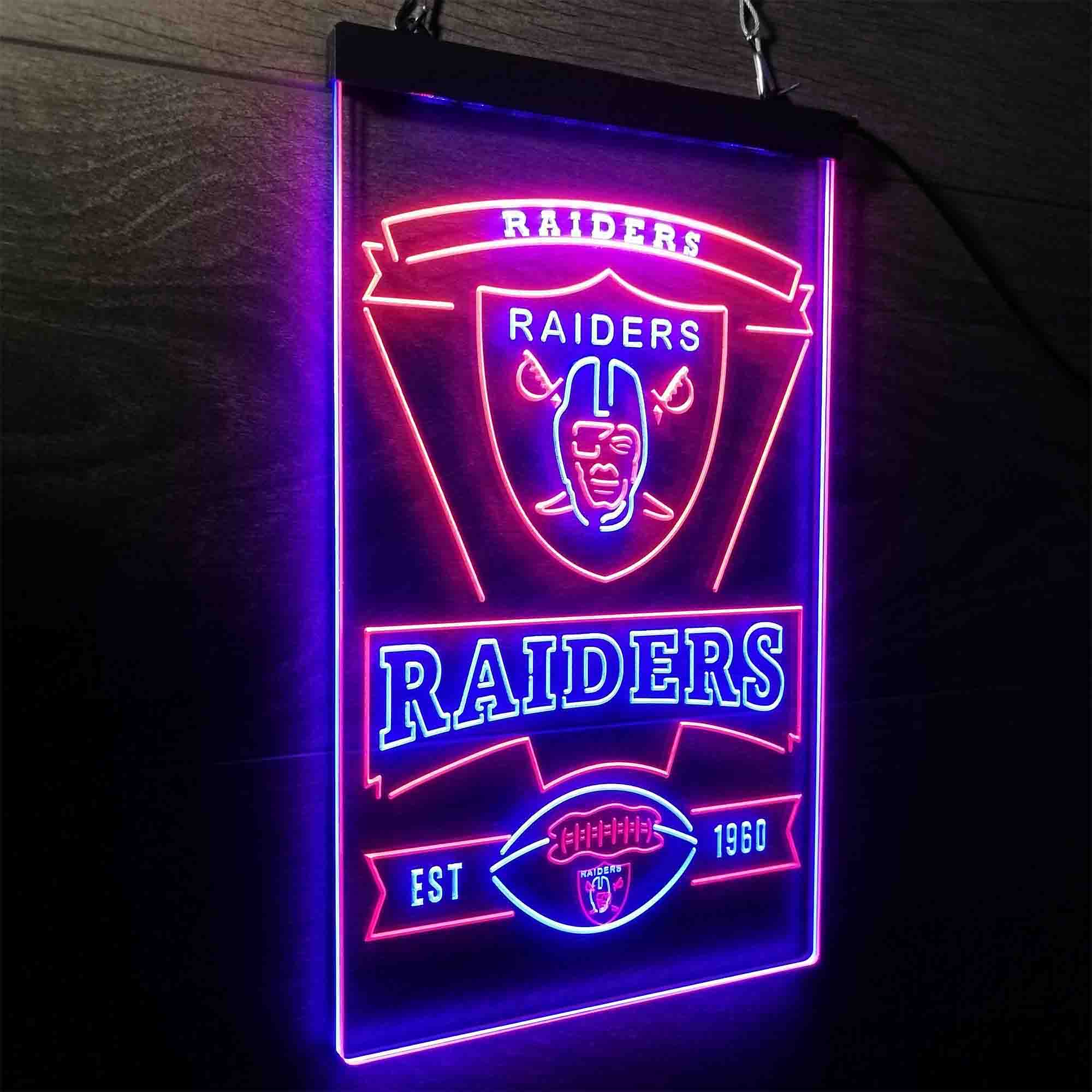 Oakland Raiders Est. 1960 LED Neon Sign