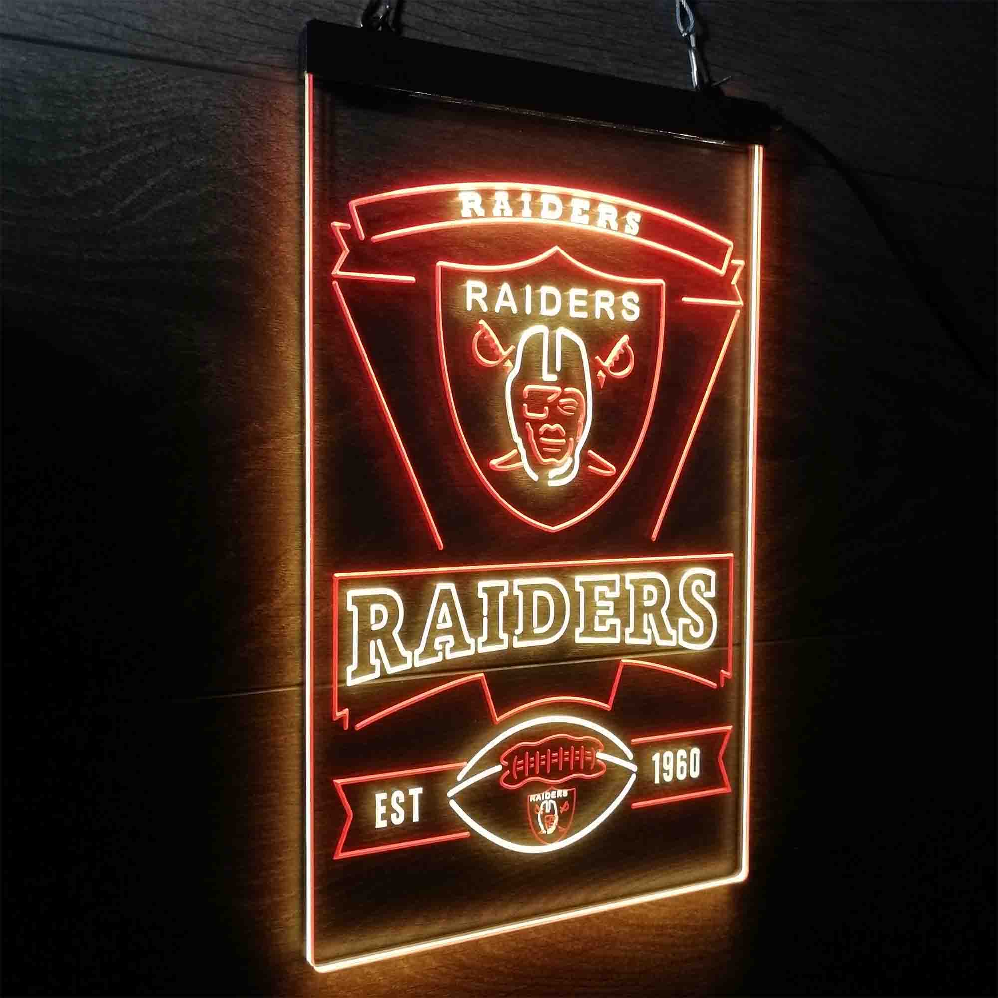 Oakland Raiders Est. 1960 LED Neon Sign