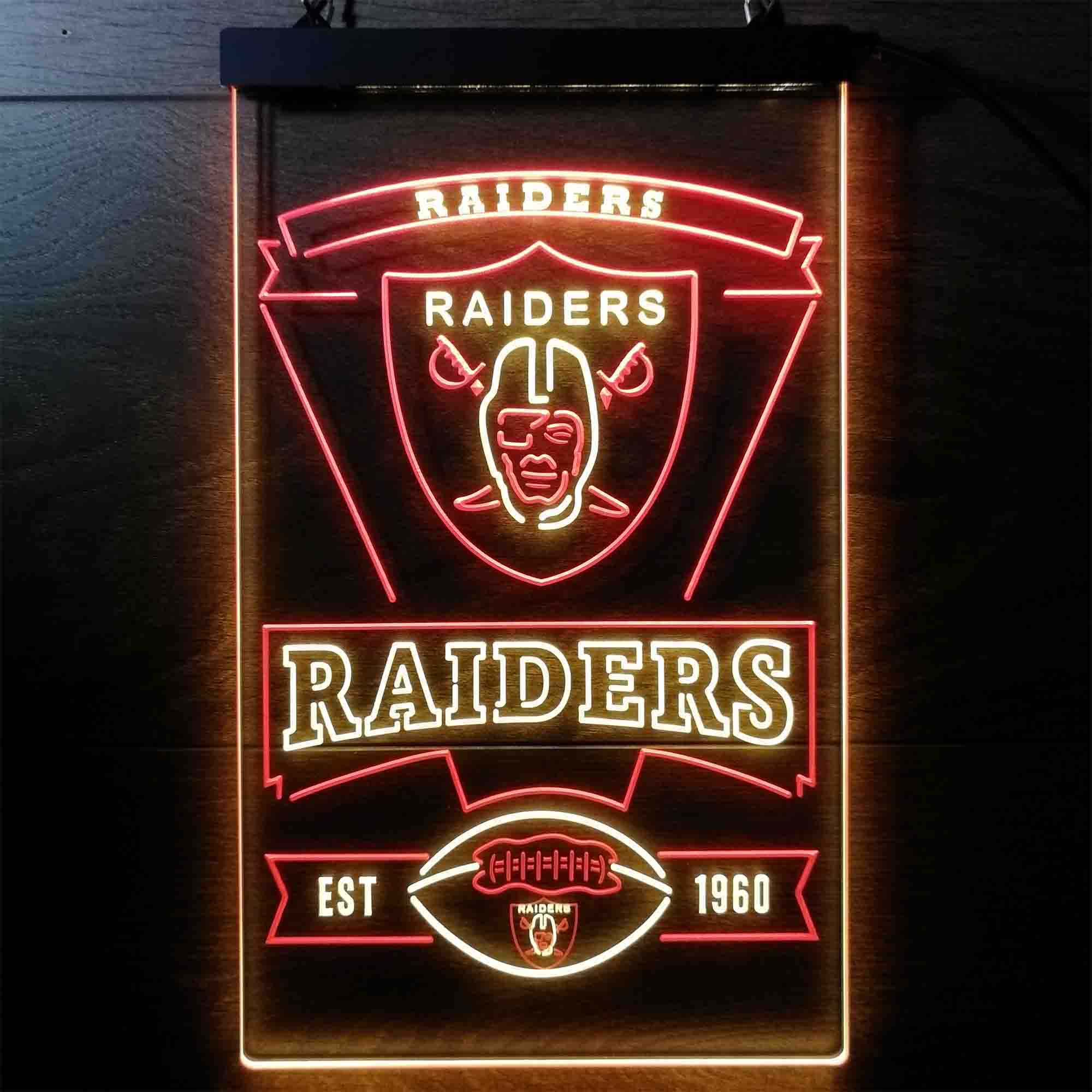 Oakland Raiders Est. 1960 LED Neon Sign