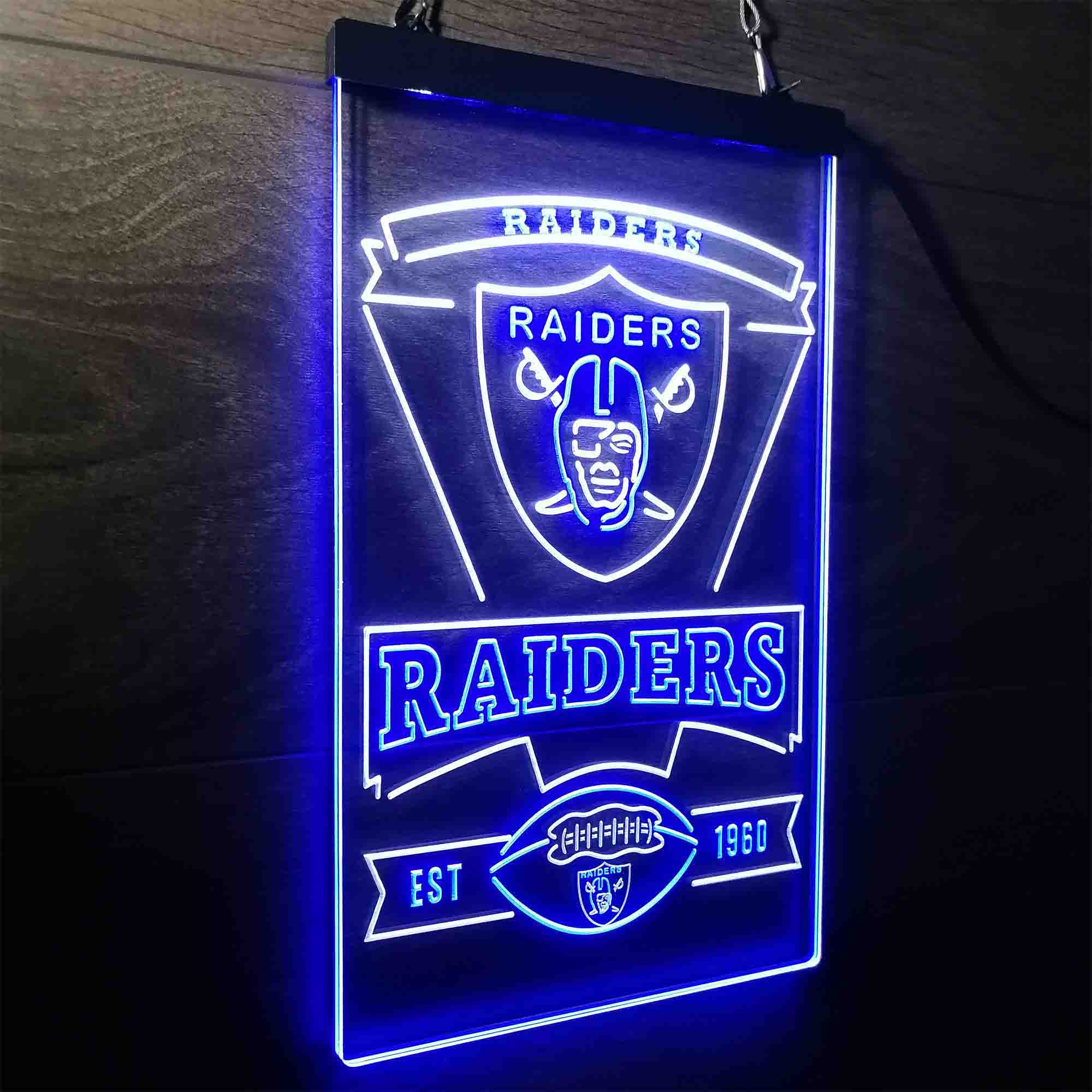 Oakland Raiders Est. 1960 LED Neon Sign