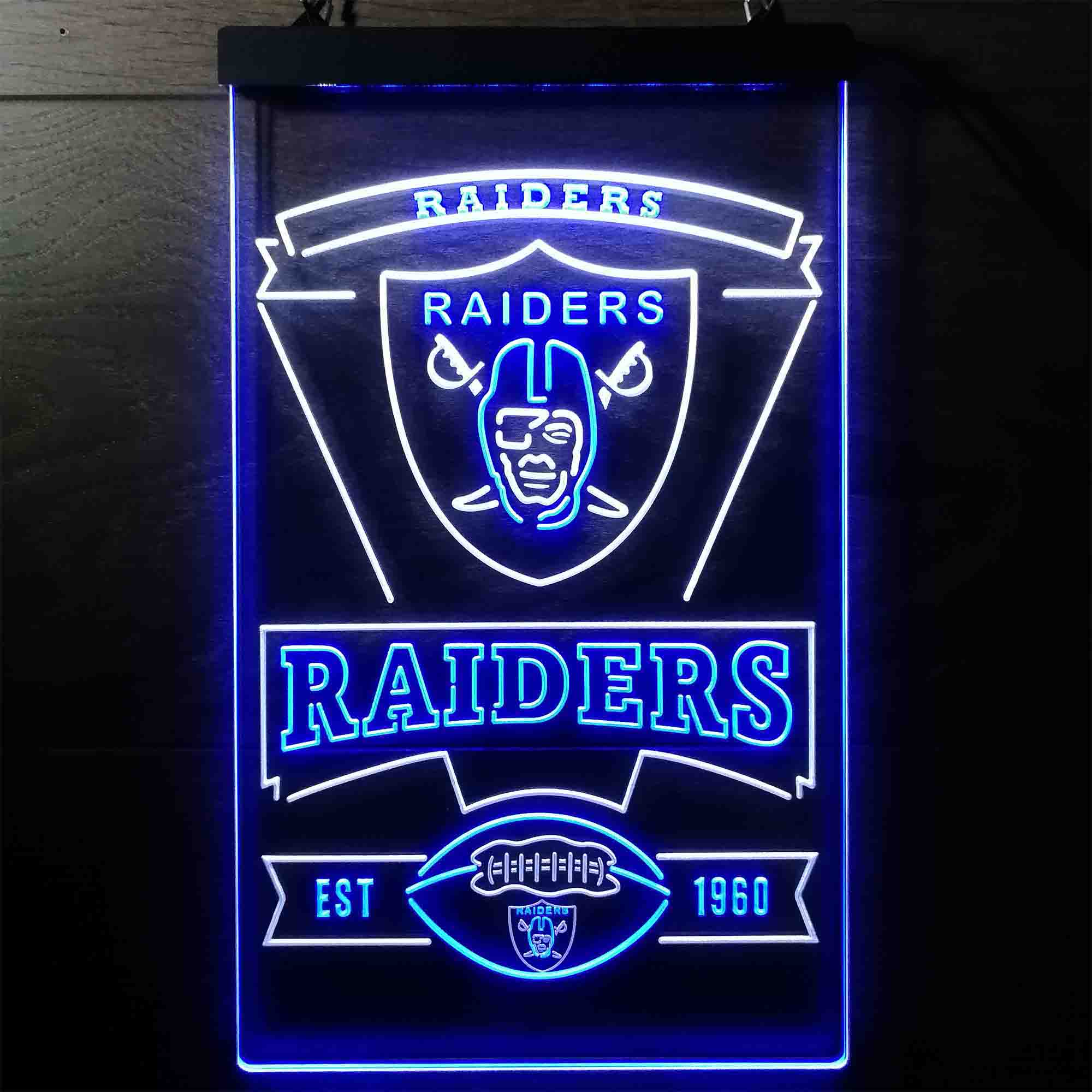 Oakland Raiders Est. 1960 LED Neon Sign