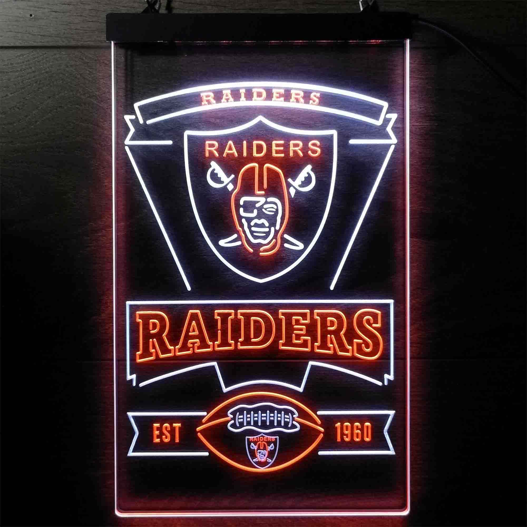 Oakland Raiders Est. 1960 LED Neon Sign