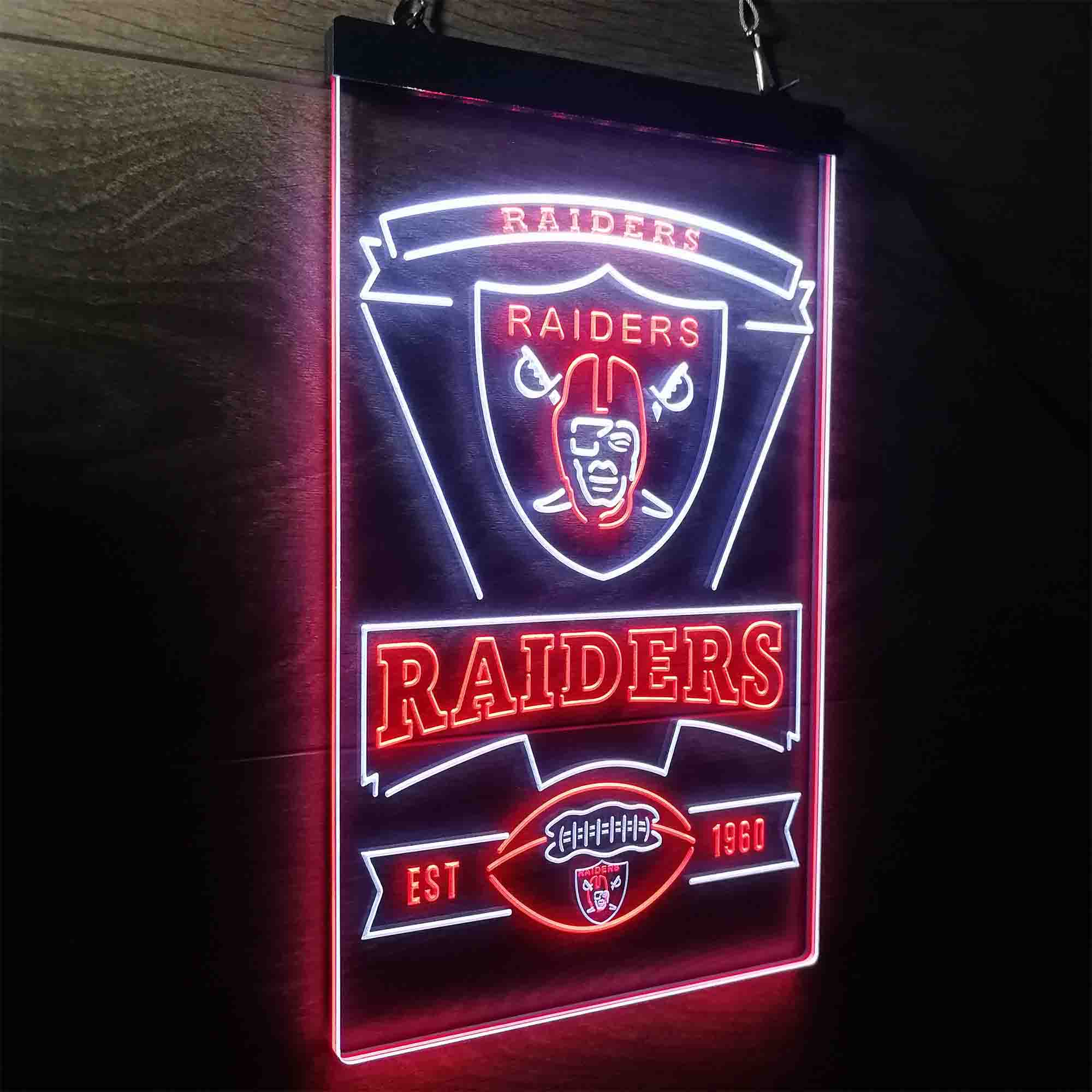 Oakland Raiders Est. 1960 LED Neon Sign