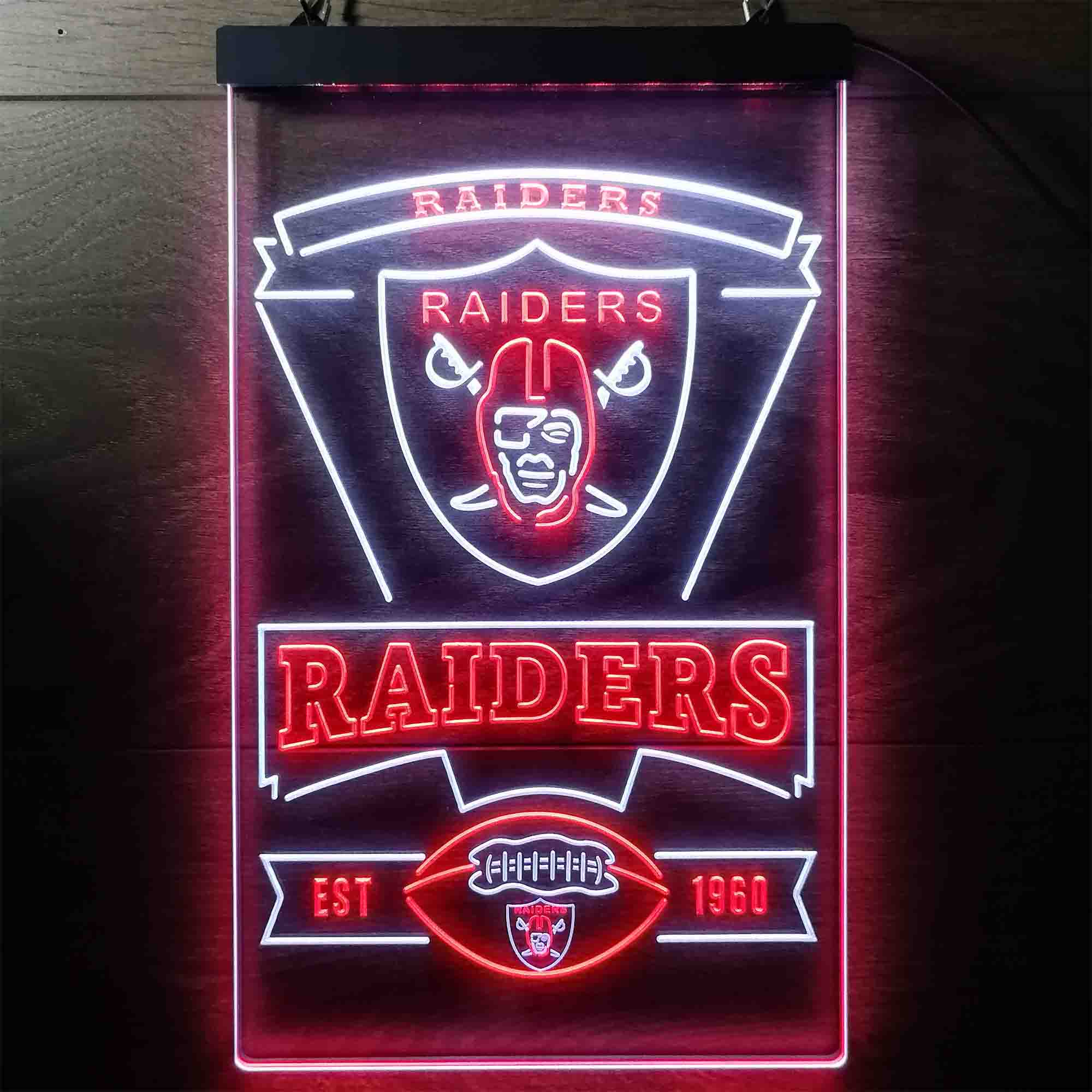 Oakland Raiders Est. 1960 LED Neon Sign