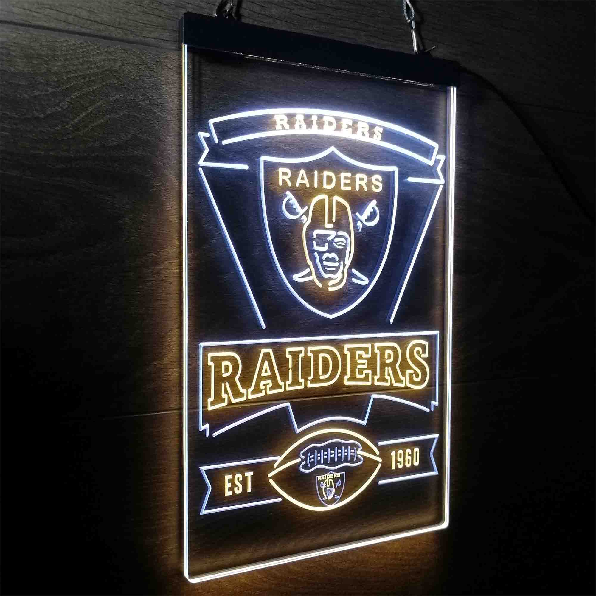 Oakland Raiders Est. 1960 LED Neon Sign