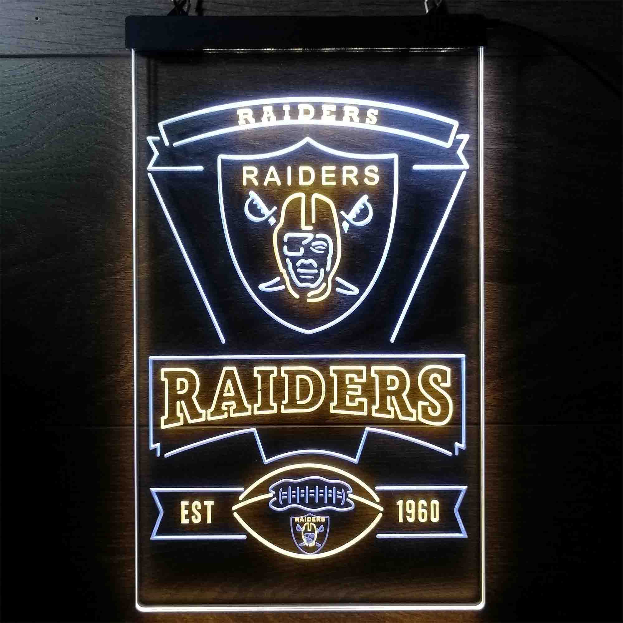 Oakland Raiders Est. 1960 LED Neon Sign