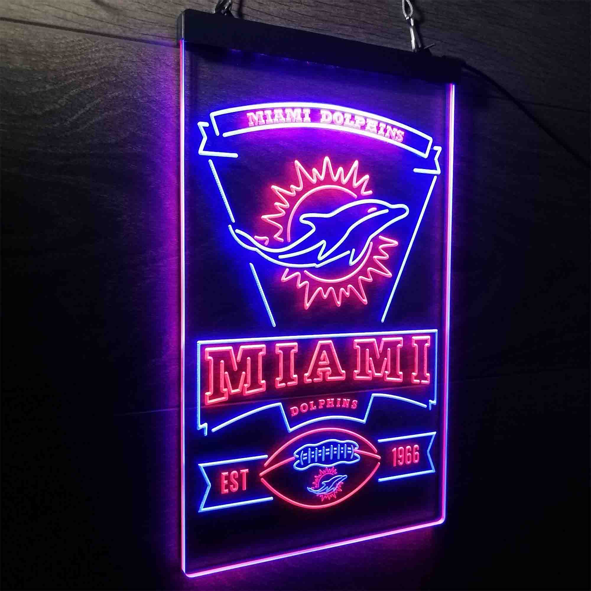Miami Dolphins Est. 1966 LED Neon Sign
