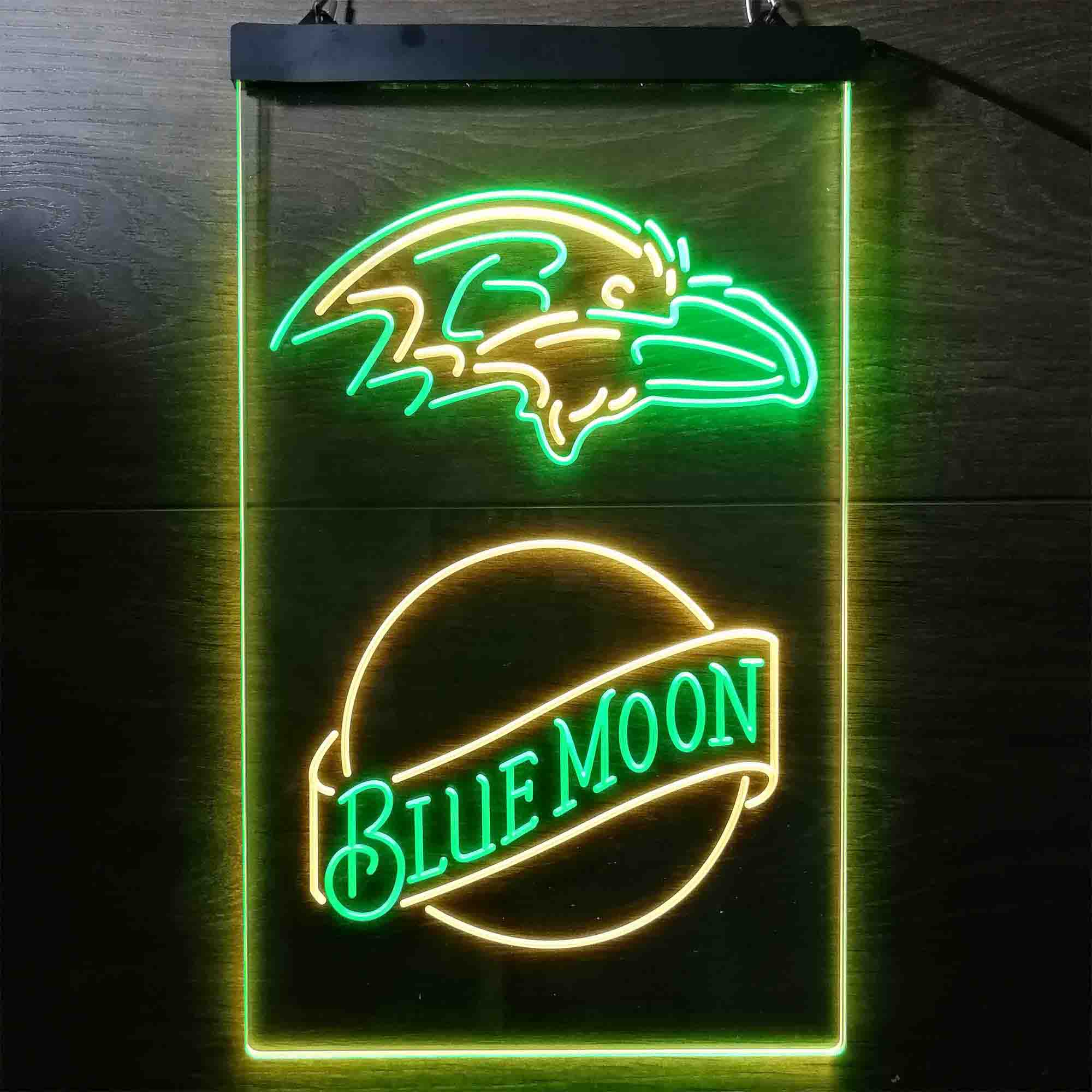 Blue Moon Bar Baltimore Ravens Est. 1996 LED Neon Sign
