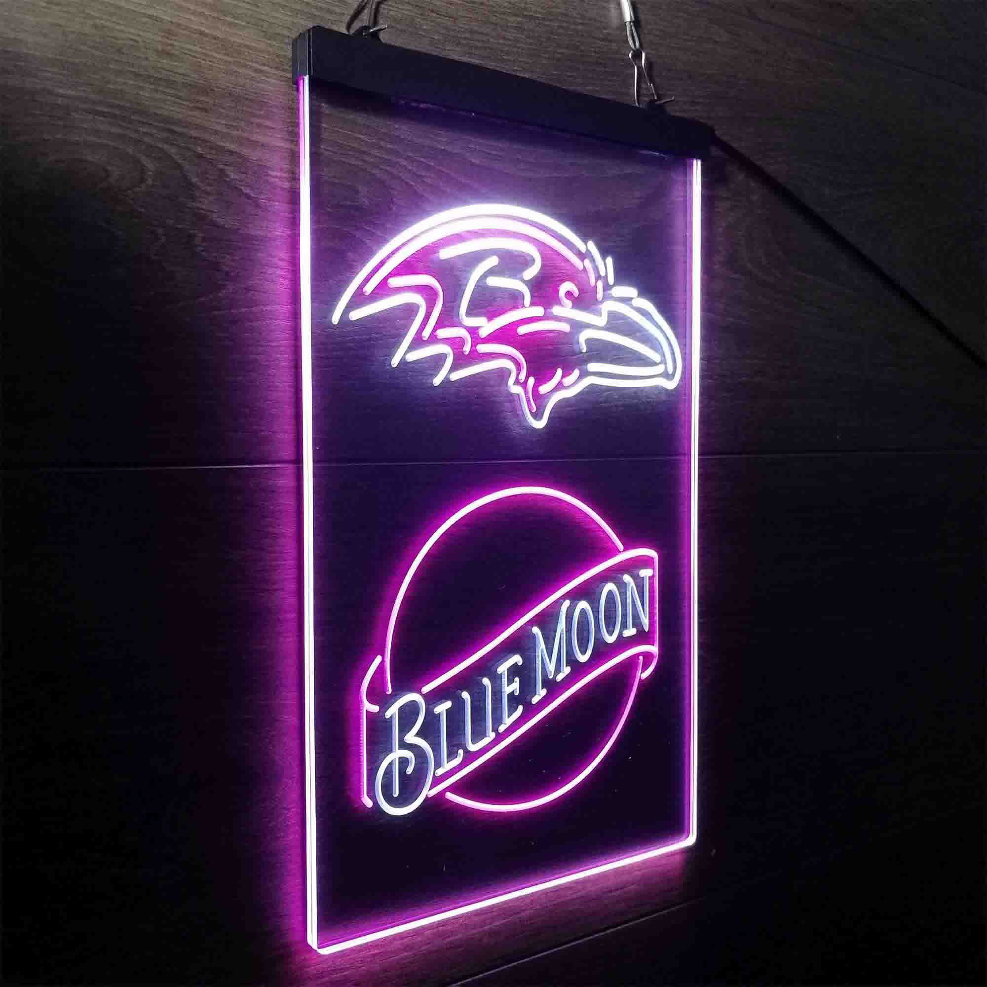 Blue Moon Bar Baltimore Ravens Est. 1996 LED Neon Sign