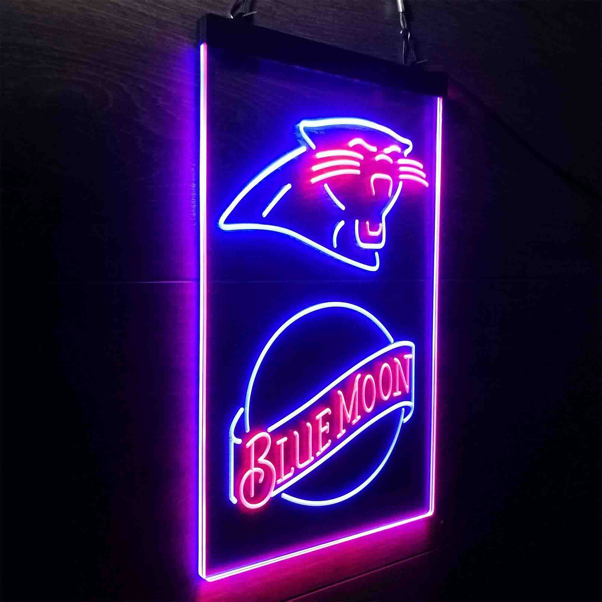 Blue Moon Bar Carolina Panthers Est. 1995 LED Neon Sign