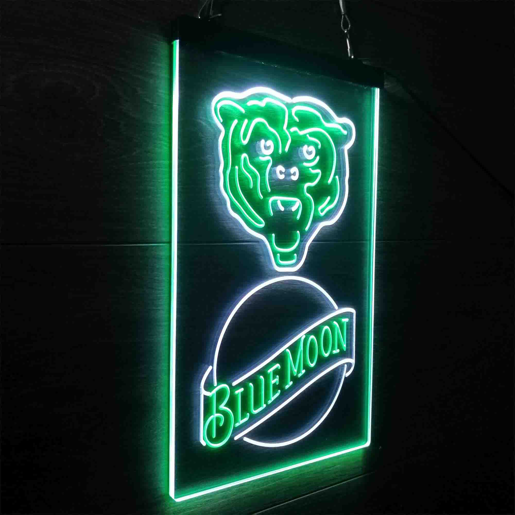 Blue Moon Bar Chicago Bears Est. 1920 LED Neon Sign