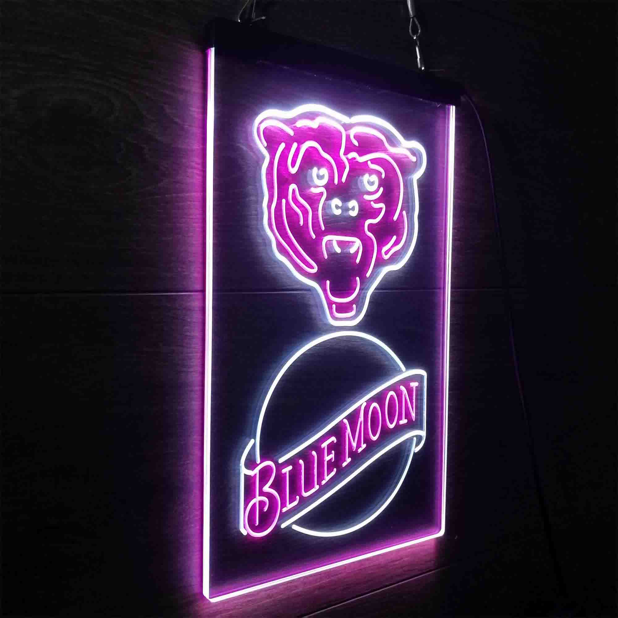Blue Moon Bar Chicago Bears Est. 1920 LED Neon Sign