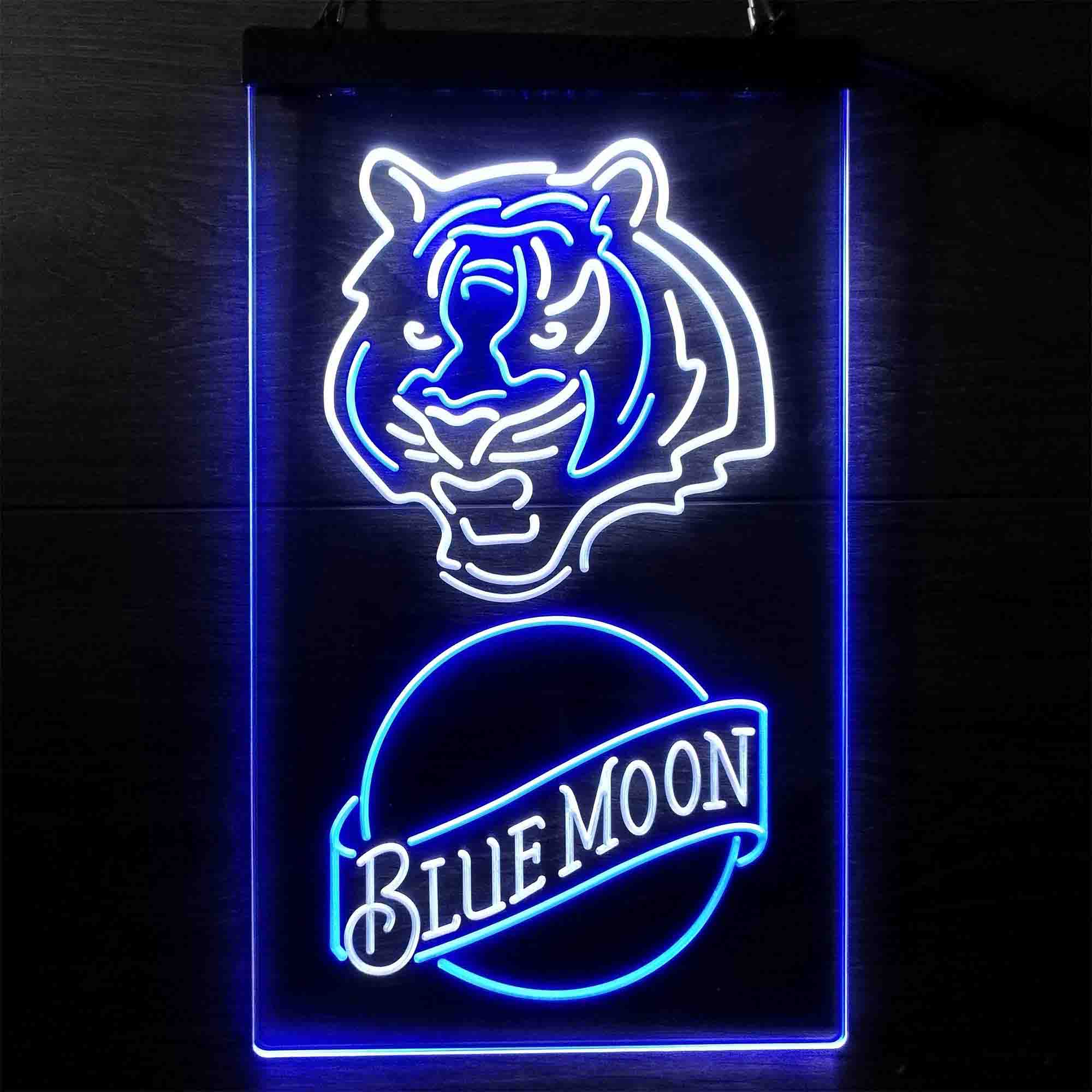 Blue Moon Bar Cincinnati Bengals Est. 1968 LED Neon Sign