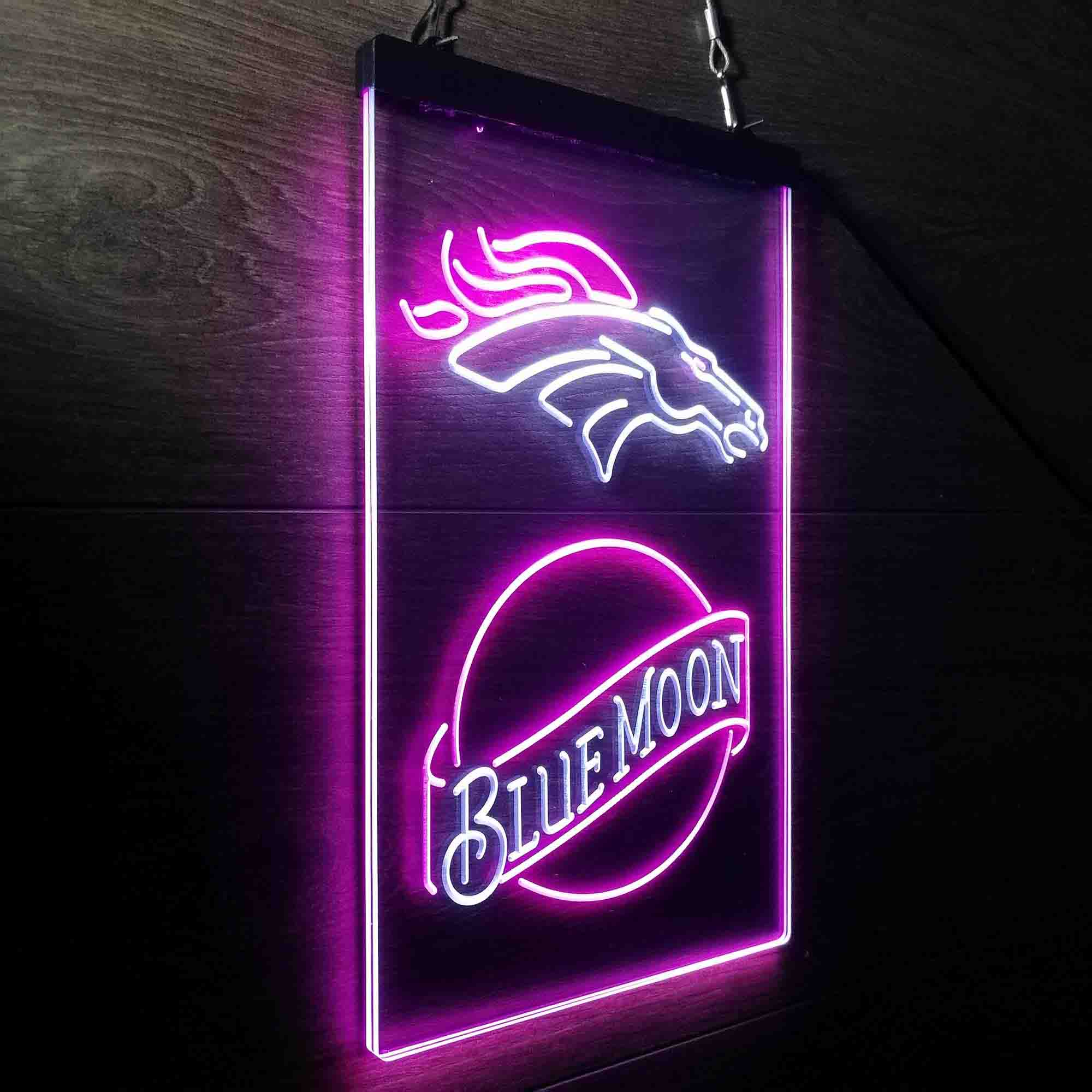 Blue Moon Bar Denver Broncos Est. 1960 LED Neon Sign
