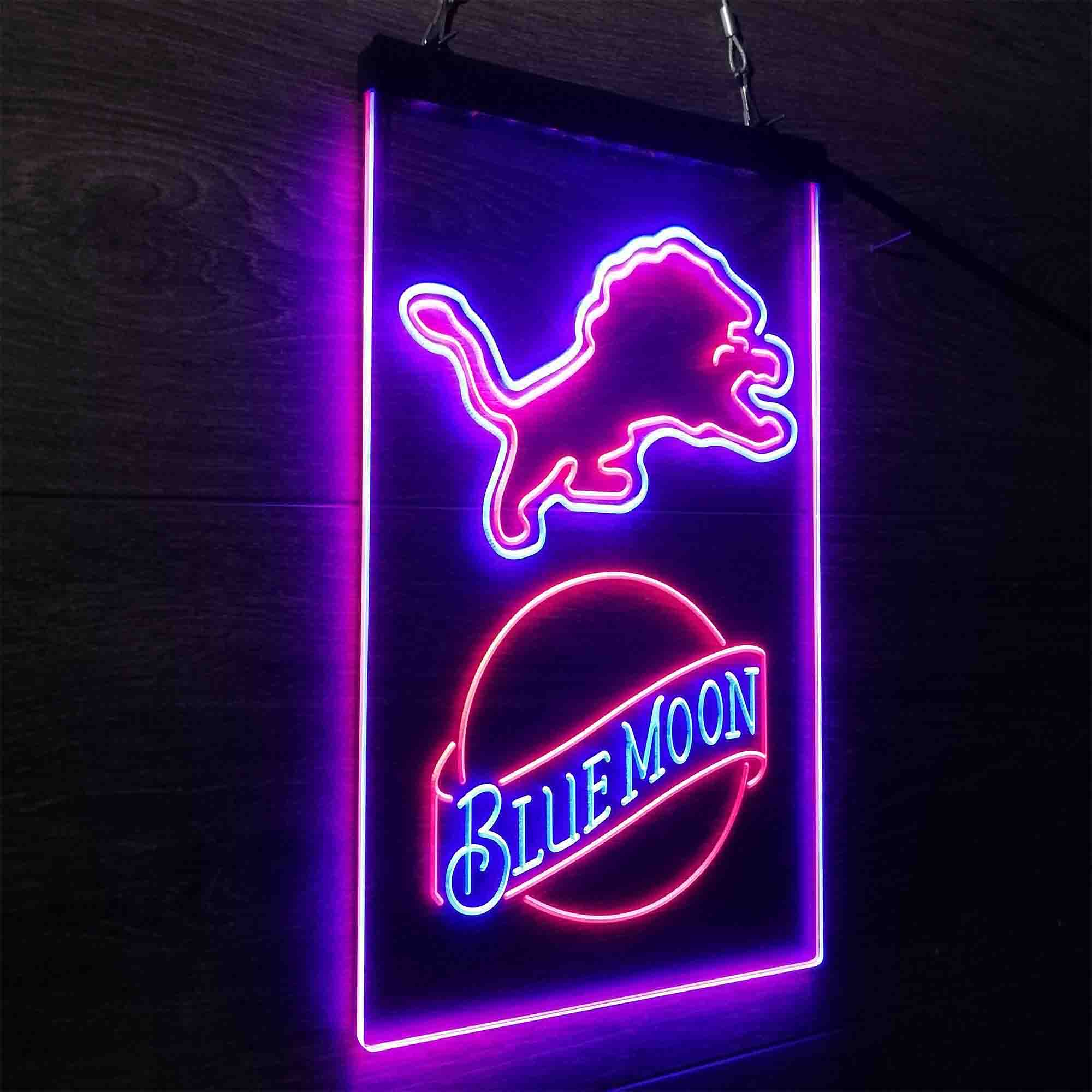 Blue Moon Bar Detroit Lions Est. 1934 LED Neon Sign